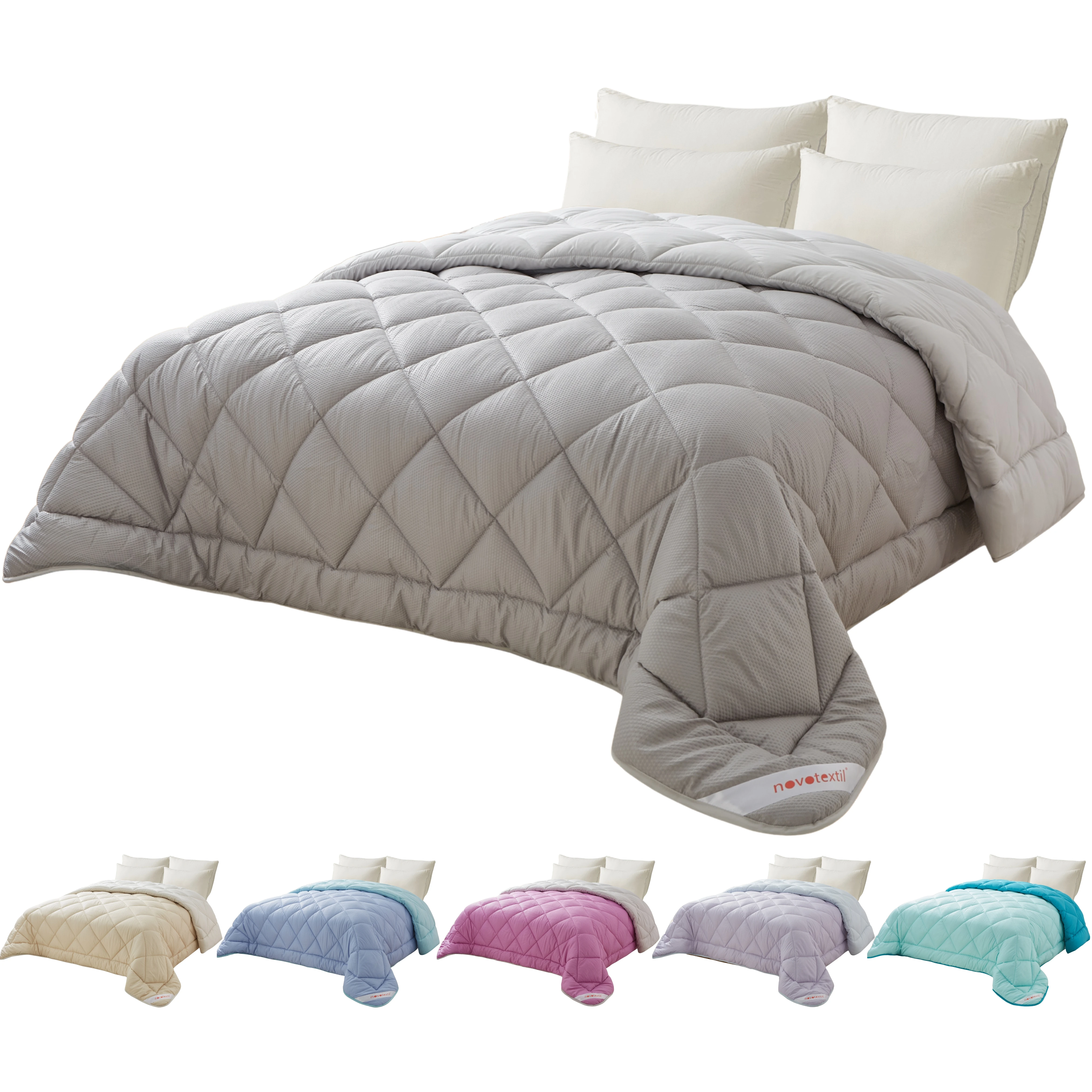 Novotextil Edredón Nórdico Bicolor 100% Microfibra 350 g/m2 – Relleno Invierno Suave, Ligero, Reversible y Transpirable - Diseño Moderno