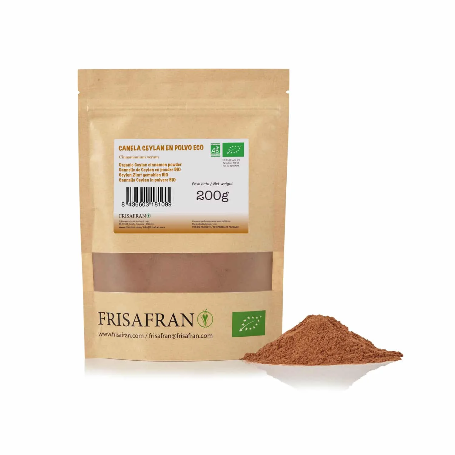 Canela Ceylan en Polvo Ecológica FRISAFRAN