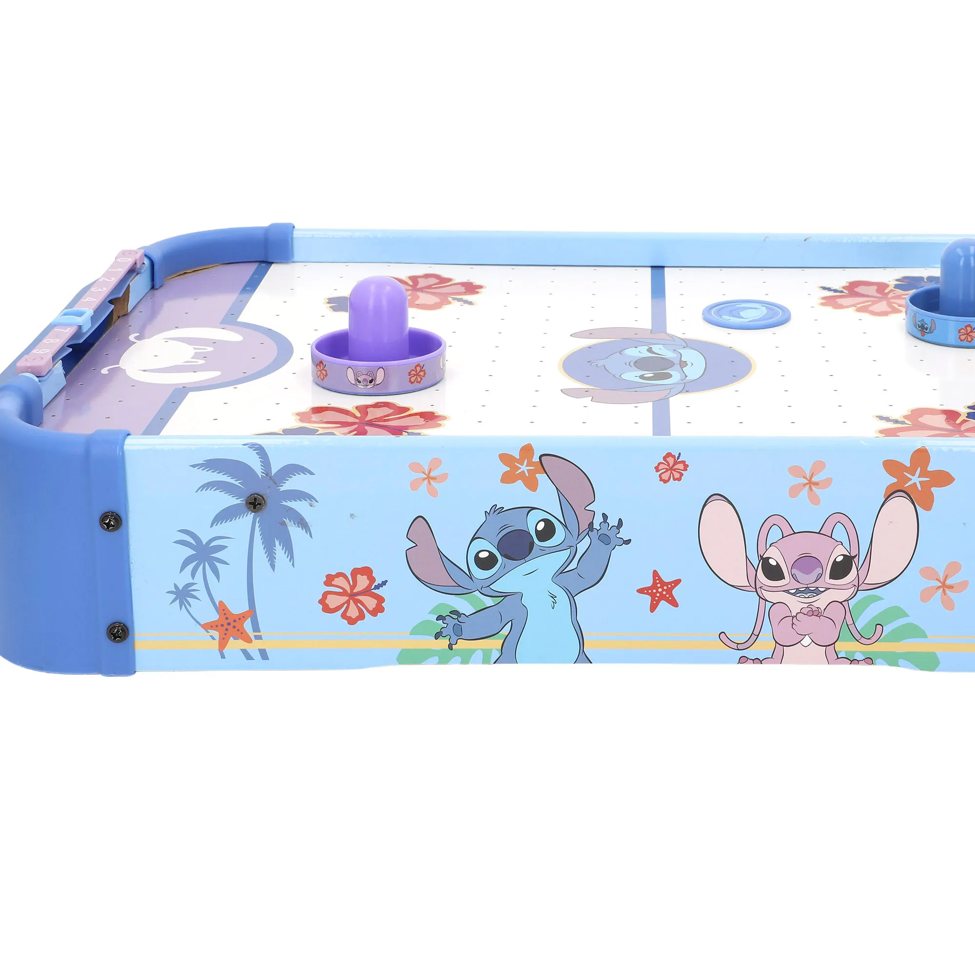 Stitch Air Hockey Table 53x31x9 cm, compact kids' game with 2 paddles and 2 pucks for 2 players, designed for children aged 4+, fosters hand-eye coordination and social skills, official Disney licensed design. #6