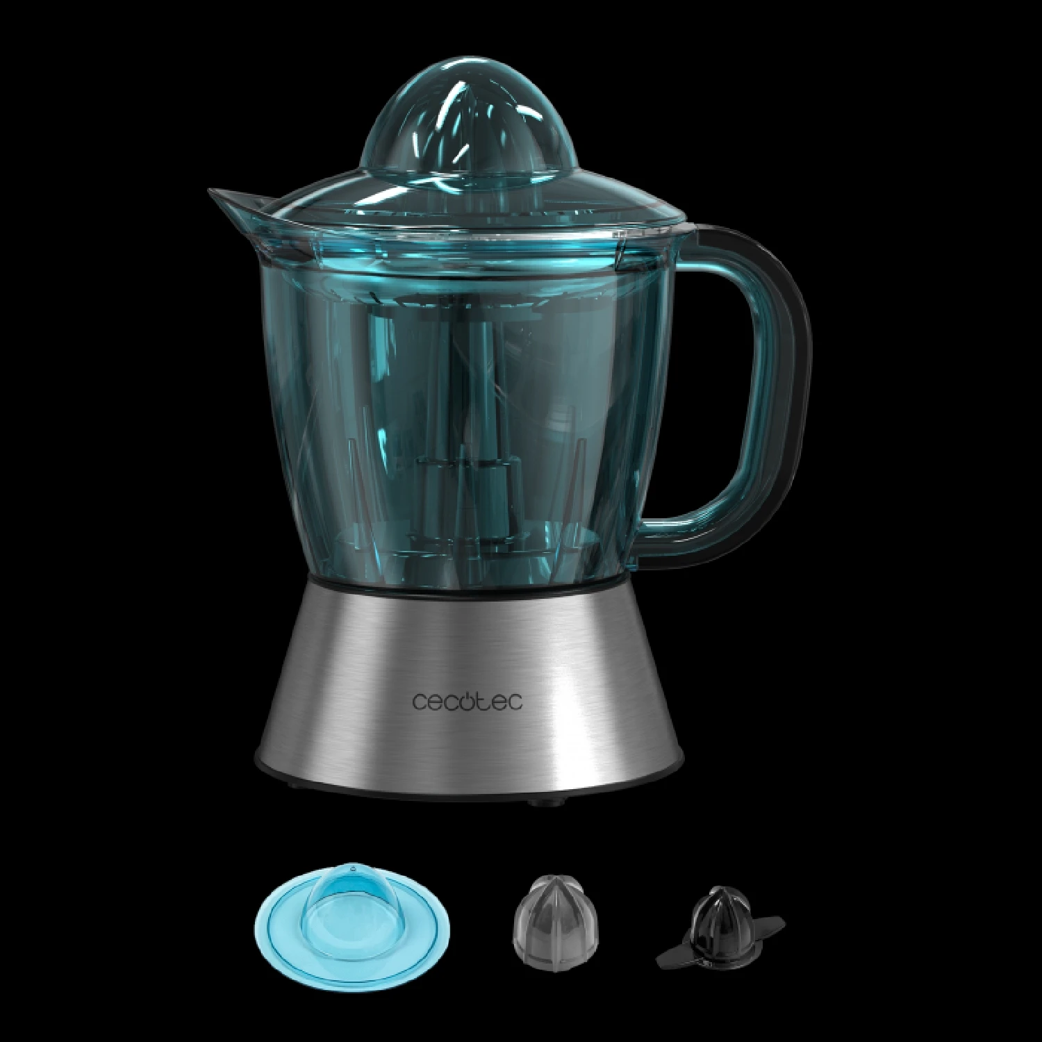 Cecotec Exprimidor Zitra Full Steel, 60W De Potencia, Filtro Acero Inoxidable, 2 Conos Desmontables, Doble Sentido De Giro