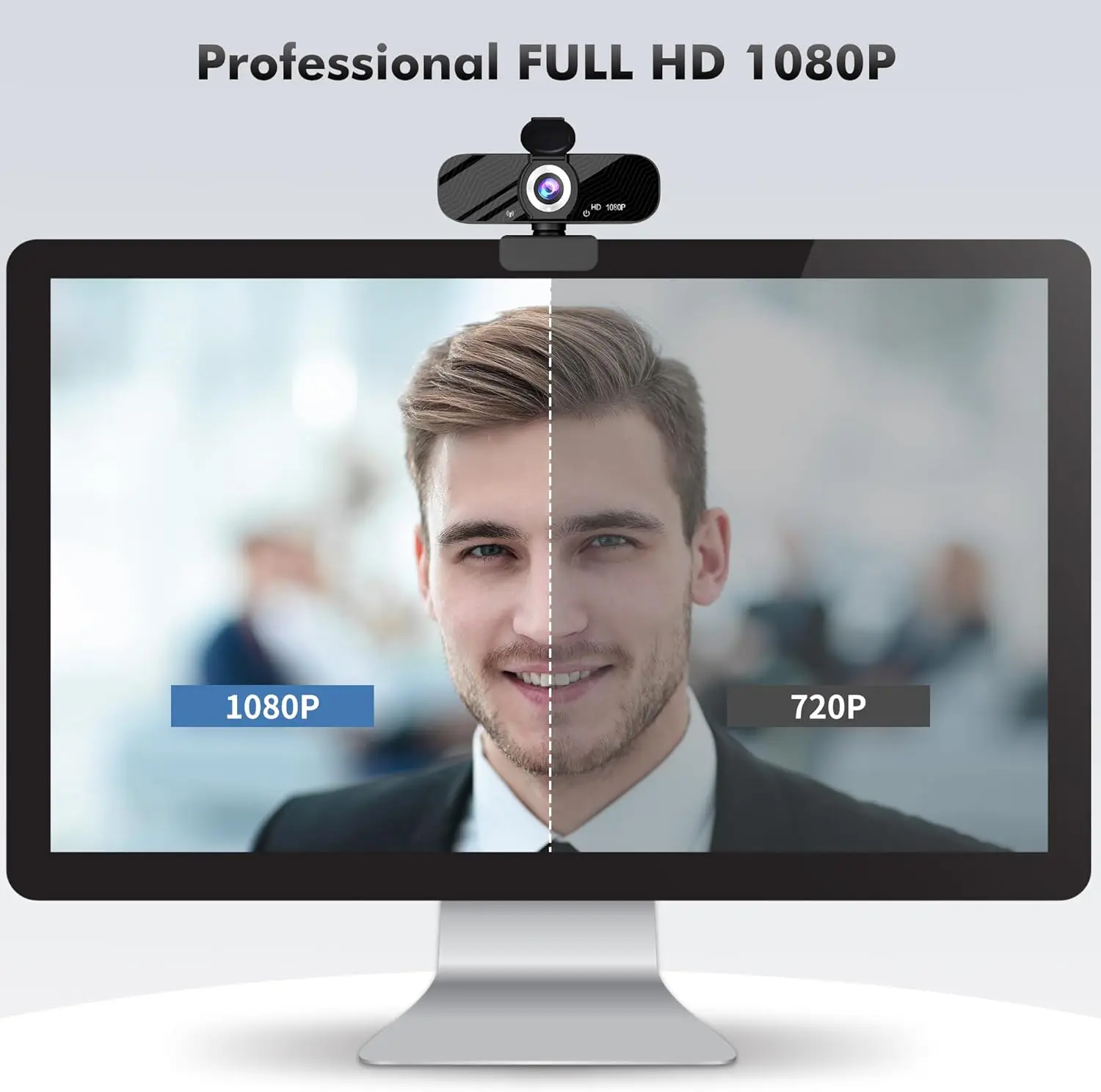 Webcam with dual microphones 2025, 720p hd webcam for video calling, online meetings, streaming, video recording, compatible with windows/mac/android #2