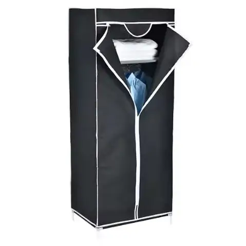 Armario Plegable de Tela – Gran Capacidad con Estantes y Barra, Estructura Metálica Resistente y Diseño Moderno