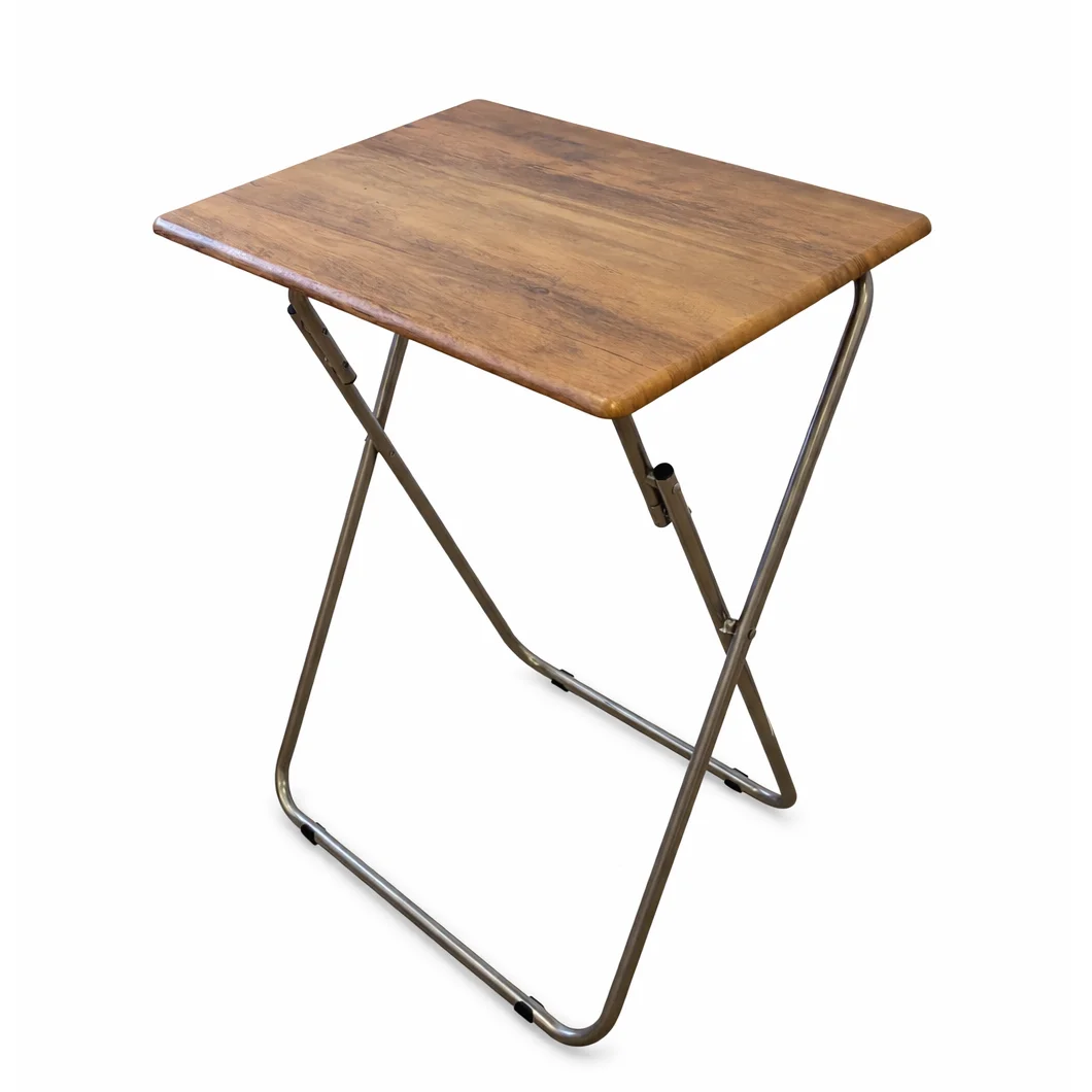 Mesa Plegable Multiusos con Estructura Metalica y Tablero Madera. Mesa Auxiliar Antideslizante y Resistente para Cocina, Salon, Dormitorio, Oficina o Estudio. (48x38x66 cm)
