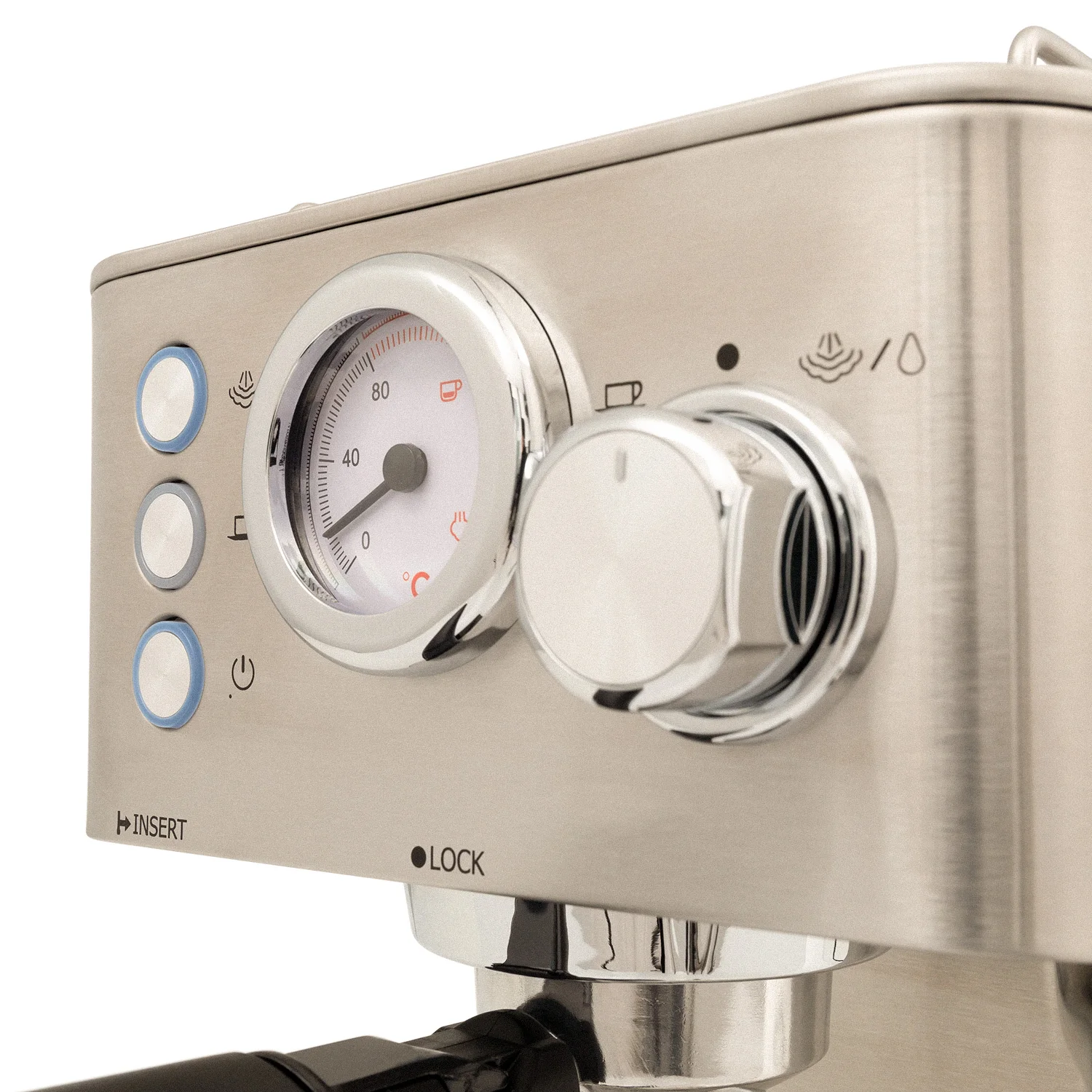 Create - express coffee maker with 20 bar pressure - stainless steel - vaporizer arm - capacity 1.25 l - thera classic