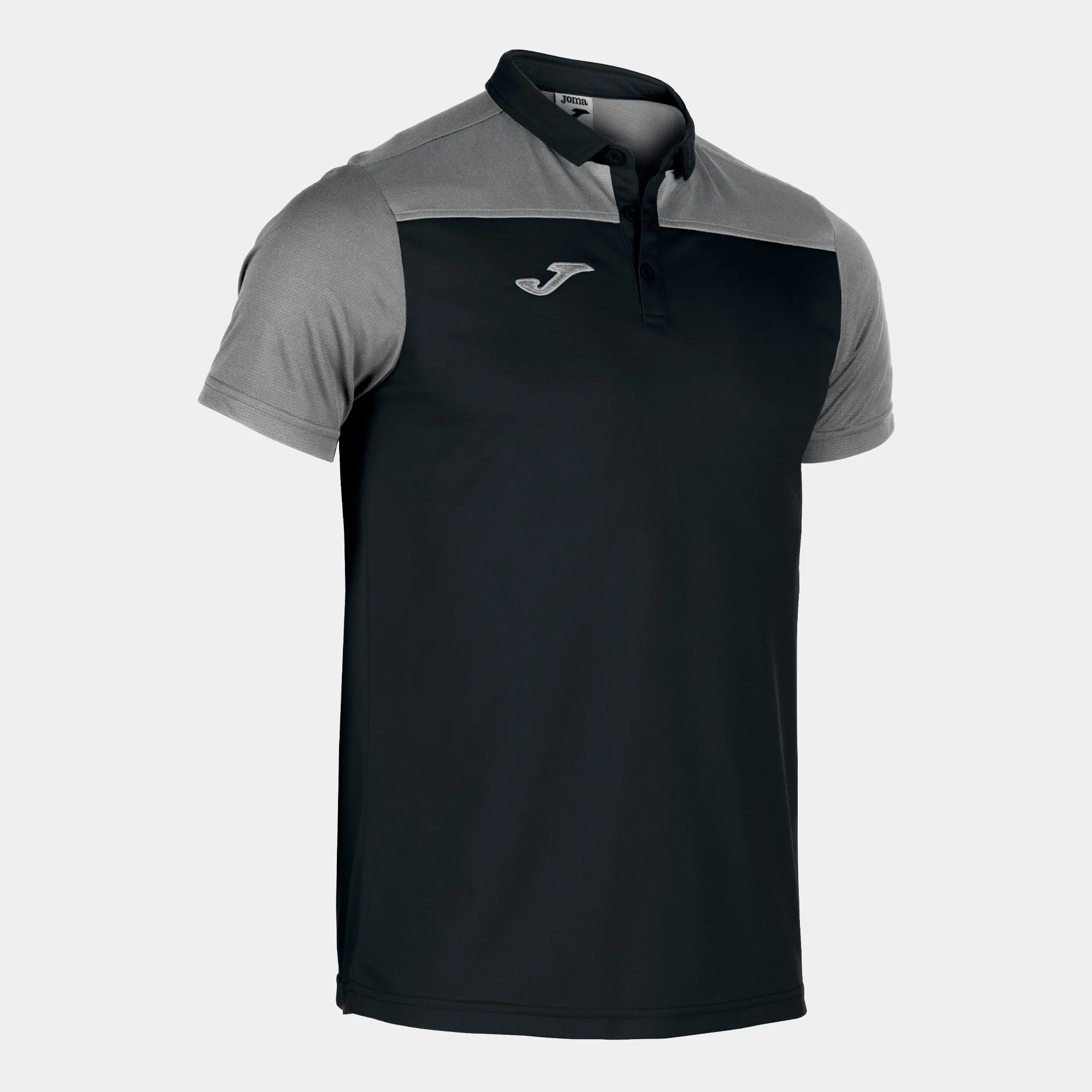 Polo Clásico M/C Hombre Joma Hobby II 101371 Negro Gris 111 Suave y Ligero