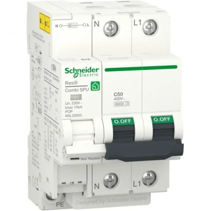 Schneider Electric Combi SPU 1P + N 32A R9L20632-permanent surge Protector-protects electrical equipment