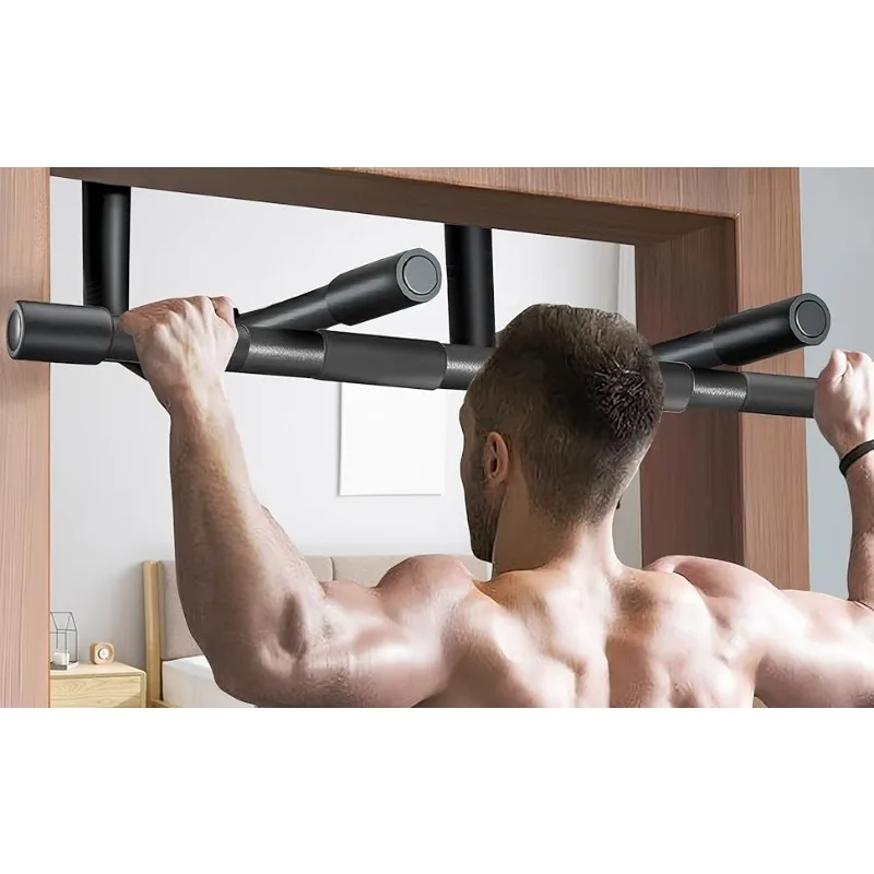 Decodeko-door pull-up bar without screws |   Multifunction for pull-ups, crunches and push-ups |   Reinforced steel structure |   Easy assembly and non-slip grip