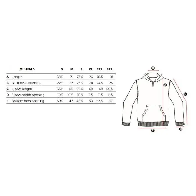 BCC Premium Hoodie 1430 Torete and Vaquilla Kinki Spain, Unisex, made from 50% cotton and 50% polyester with a double hood and kangaroo pocket, perfect for autumn/winter. Ideal sports hoodie for comfort and style. #2