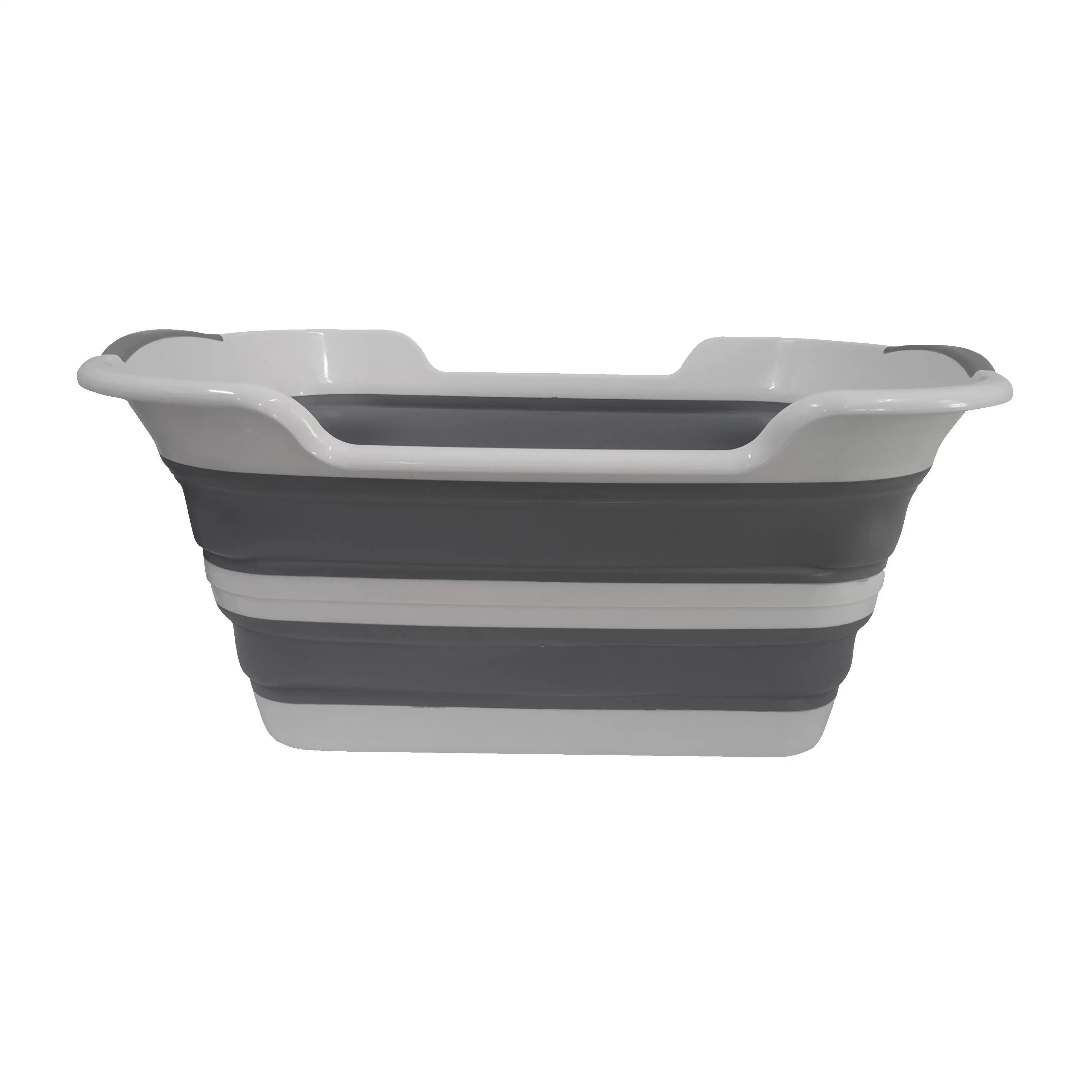 BALDE RECTANGULAR PLEGABLE GRIS AMIKO CON MEDIDAS 60,5x40x28