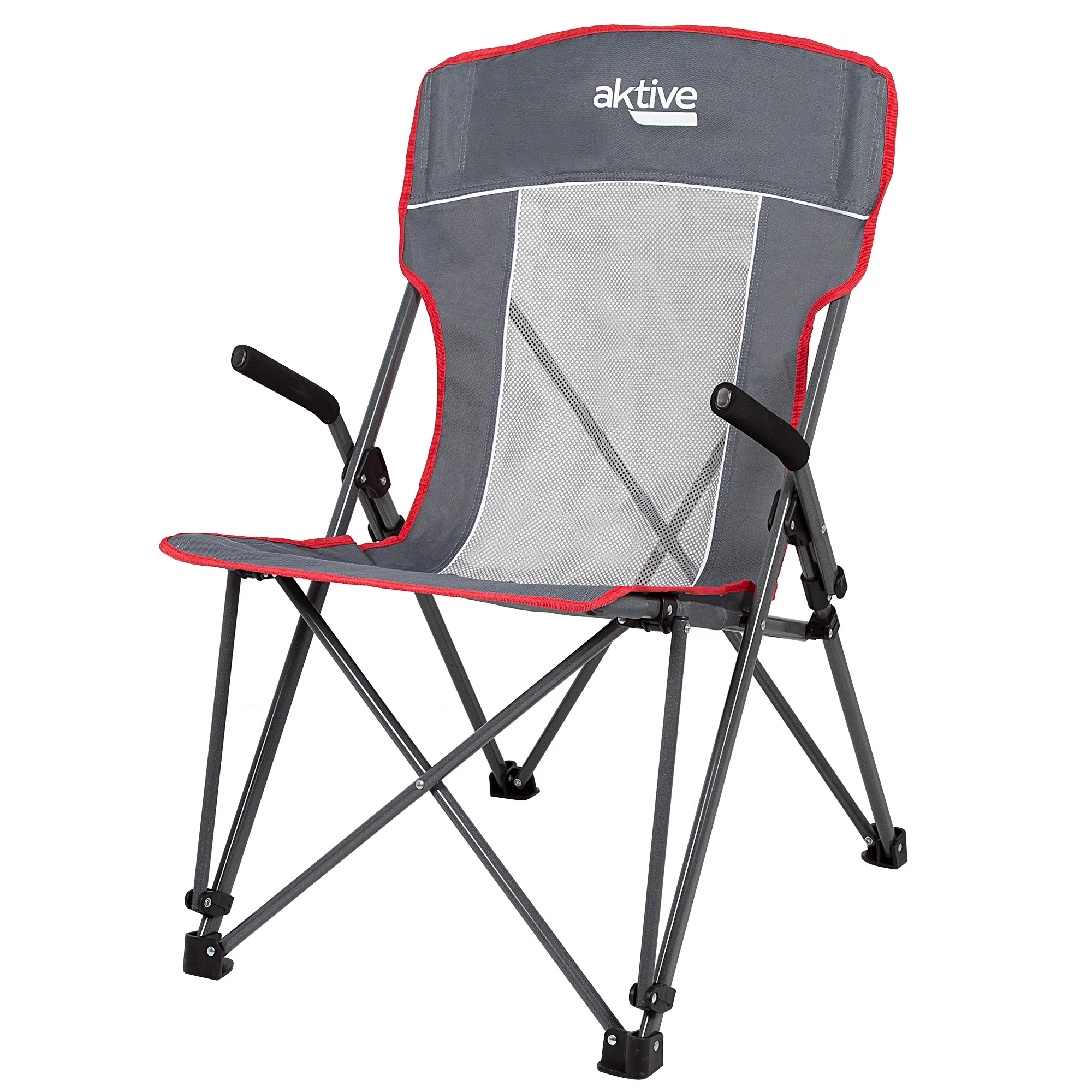 Silla plegable de camping plegable Antivuelco Aktive con reposabrazos, medidas 59x68x97cm, estable y portátil