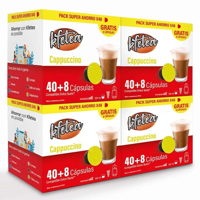 Cappuccino kfetea 4 boxes of 48 dolce gusto compatible capsules