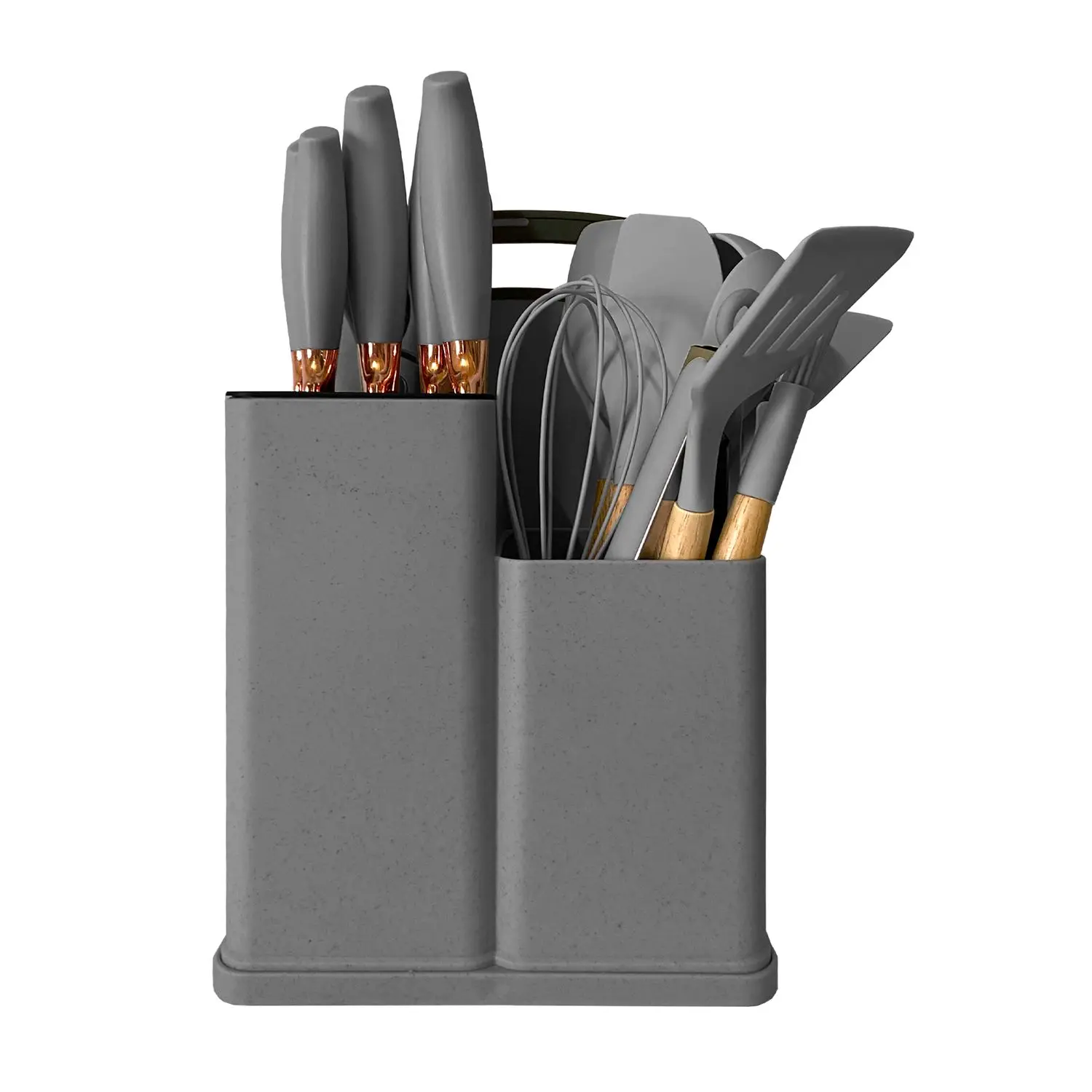 Set de Utensilios de Cocina de Silicona Antiadherentes -ONFENG OF2328 19 Piezas: 5 Cuchillos Versátiles, Tijeras, Pinzas, Tabla de Cortar, y 10 Accesorios Cocina de Silicona regalo dia de madre