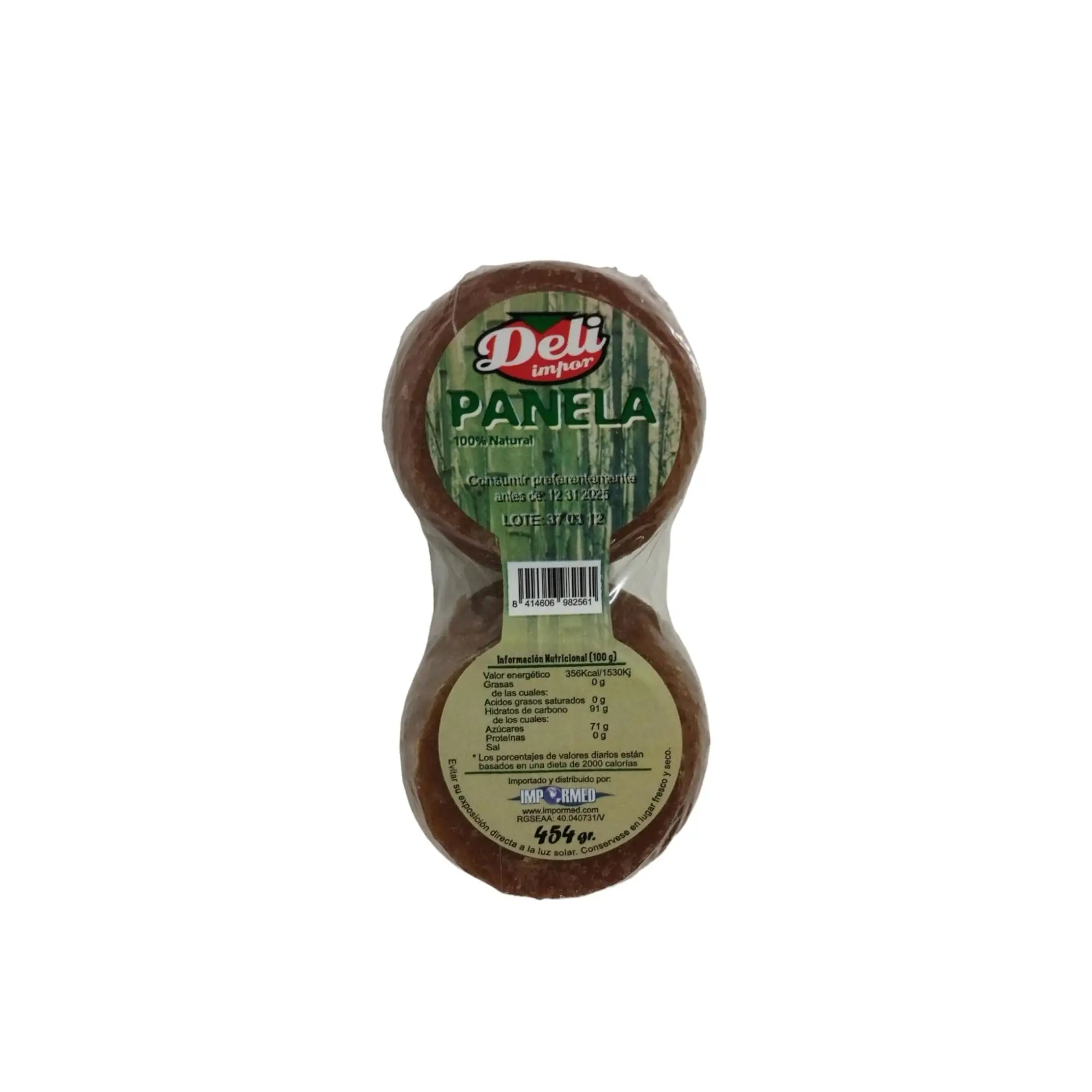 PANELA - DELI IMPORT-  PANELA REDONDA DOBLE %100 NATURAL - 454g
