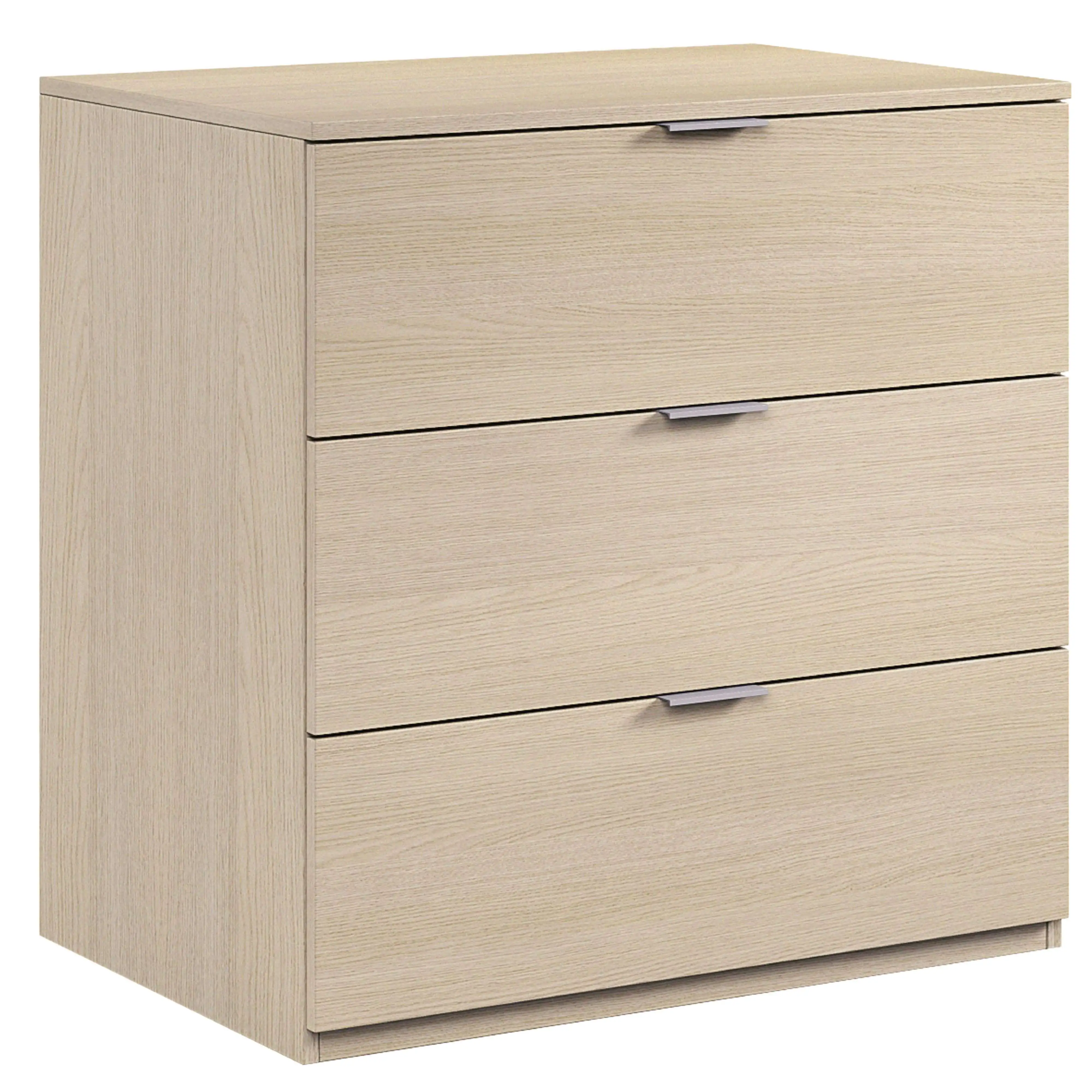 Miroytengo Cómoda 3 Cajones color Roble Sinfonier Dormitorio habitación matrimonio estilo moderno medidas 80x77x38 cm