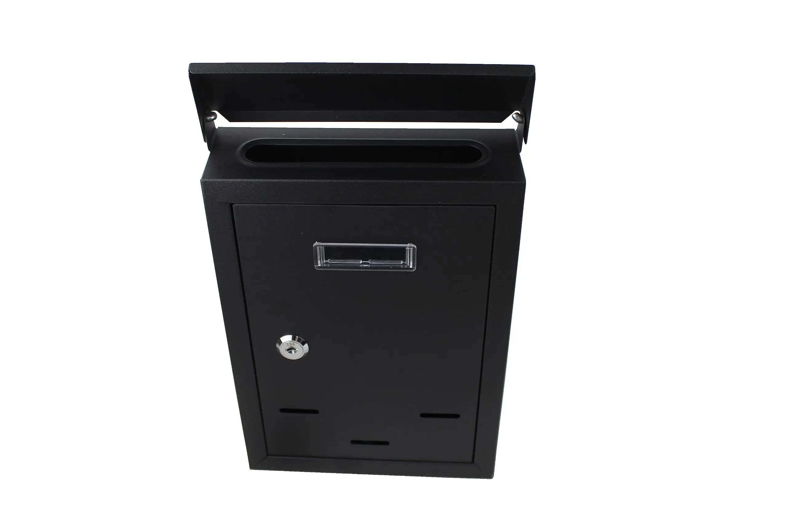 Steel mailbox for exterior wall size (30xx20cm) with lock and key color black (black)