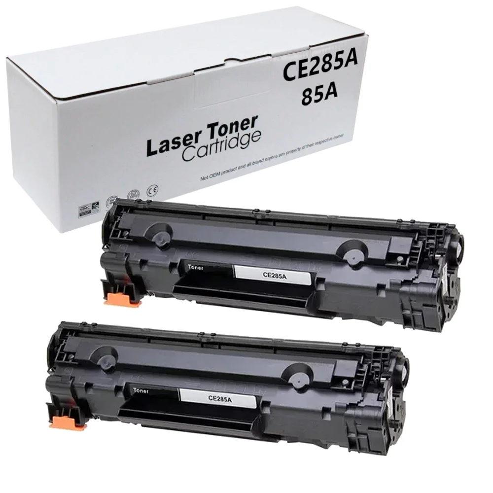 Pack 2 Cartuchos de Toner compatible con HP CE285A 85A CE278A 78A CB435A 35A CB436A 36A para HP LaserJet P1102, P1102W, P1109, P1560, P1566, P1606DN, M1120, M1120N, M1214NFH, M1217NFW, M1522 MFP,