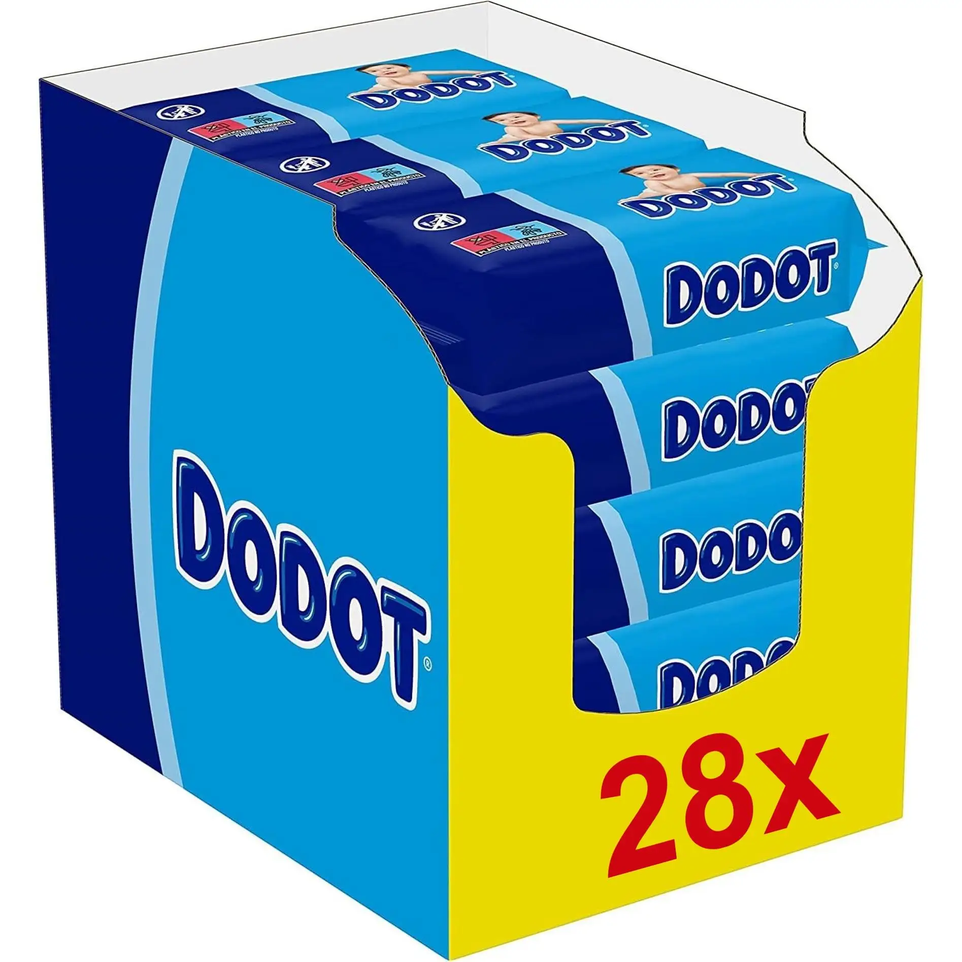Dodot Toallitas Bebé Seco, Pack Ahorro de 1456 Toallitas (28 Paquetes de 52 Toallitas), Recupera el pH de la Piel del Bebé.