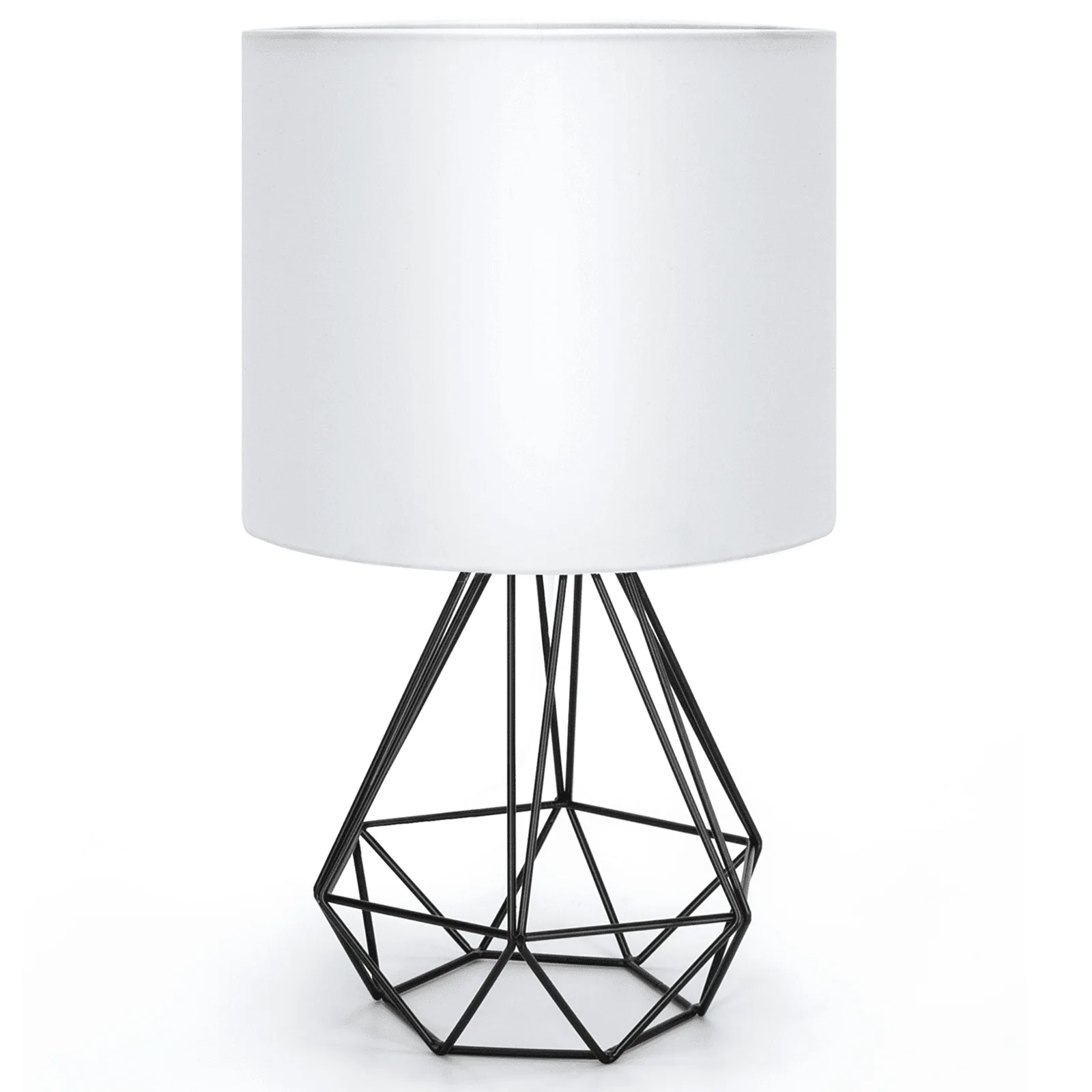 Aigostar - Lámpara de Mesa Estilo Retro Industrial, Portalámparas de Casquillo Fino E14, Lámpara Decorativa con Base Metálica y Tulipa Blanca, Perfecta para Decorar Cualquier Estancia