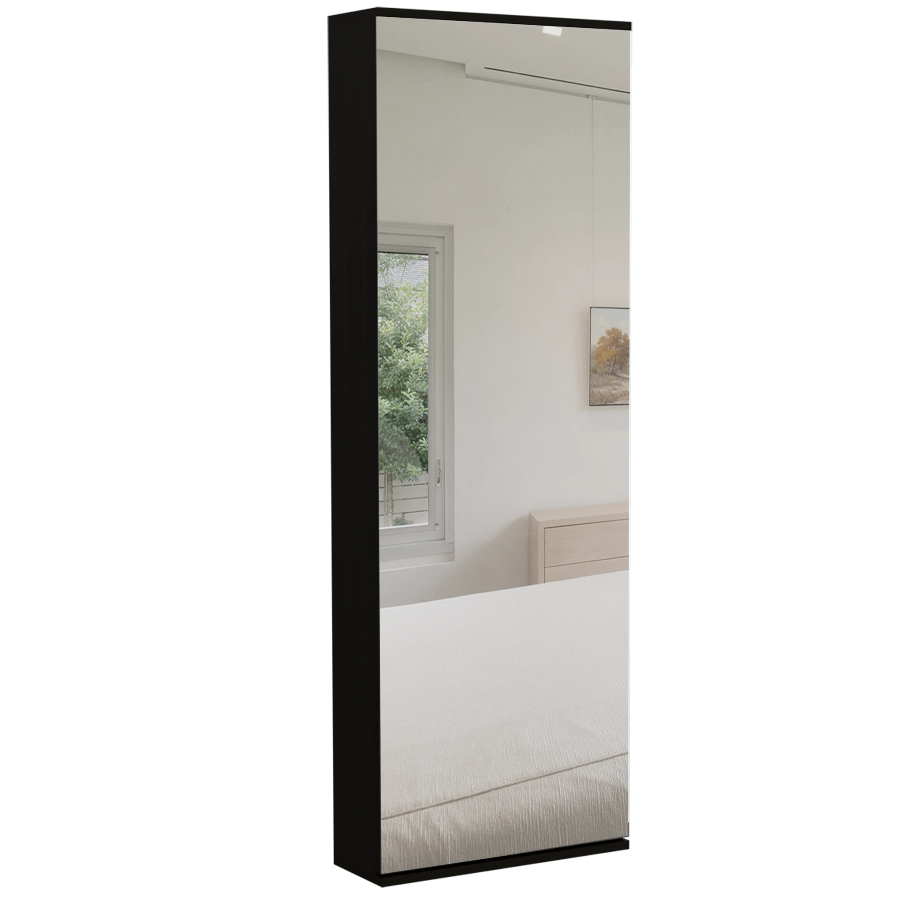 TUHOME Zapatero Leto Montable en Pared con Espejo - Maximiza Espacio | Fácil Montaje | Capacidad 10 Pares