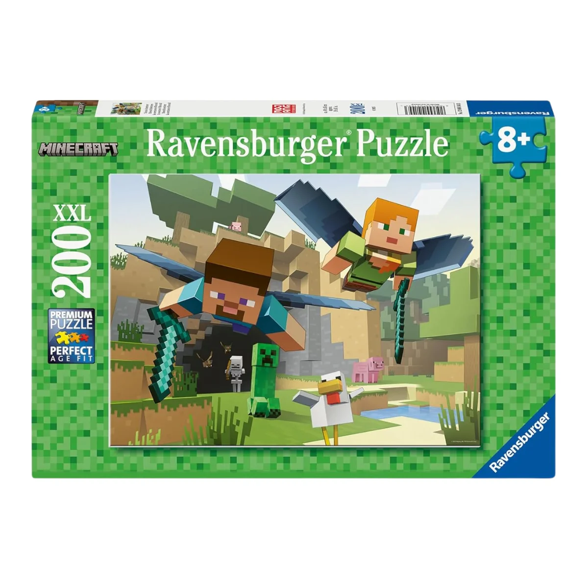 RAVENSBURGER PUZLE MINECRAFT 200 PIEZAS XXL, 04144, TIENDA CON LICENCIA OFICIAL
