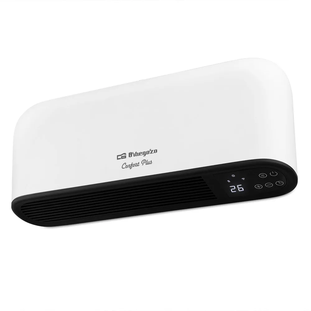 Orbegozo SPW 8000 - Calefactor 2 en 1, pared y suelo conexión WIFI, especial baño IP 21, elementos cerámicos PTC, termostato regulable, mando a distancia, 2000 W