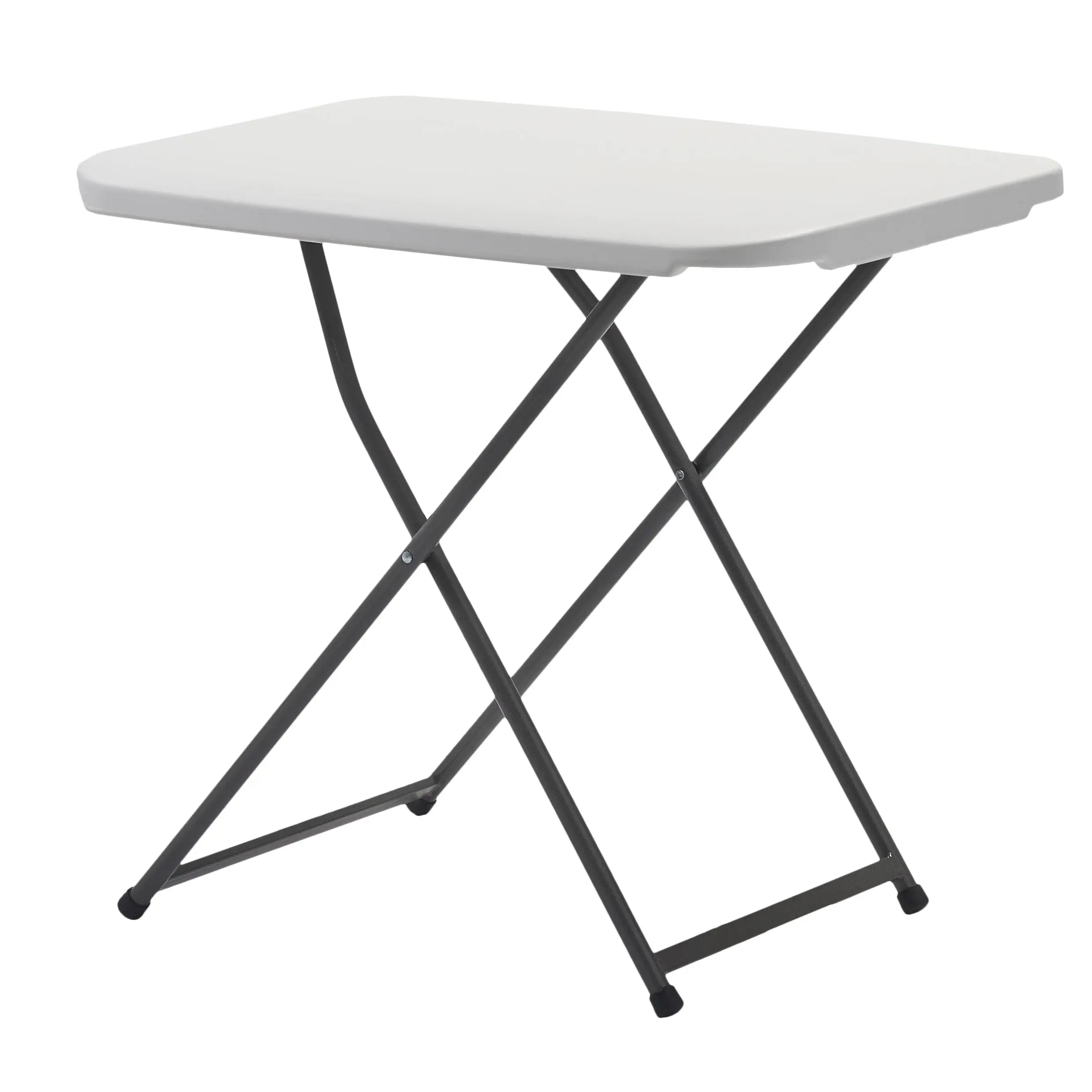 KG KITGARDEN - Mesa Plegable Auxiliar con Altura Ajustable, 50x75x56-73cm, Blanco