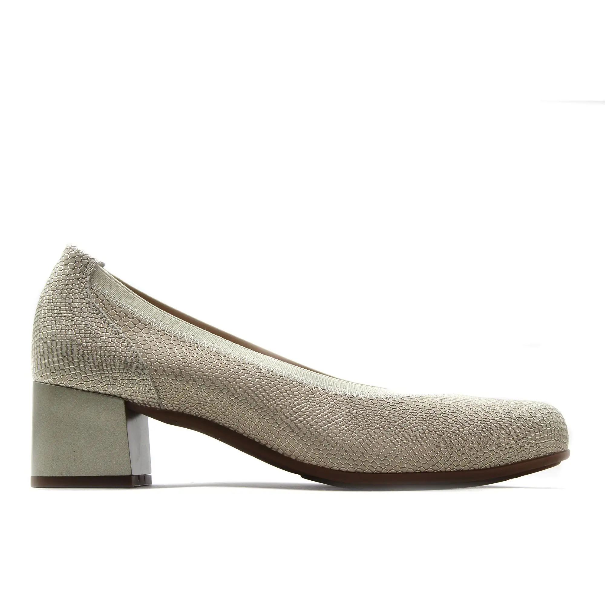 PITILLOS 11130 Zapato de tacón cuadrado,bajo,clásico,salón,borde elástico,suela de goma para señora