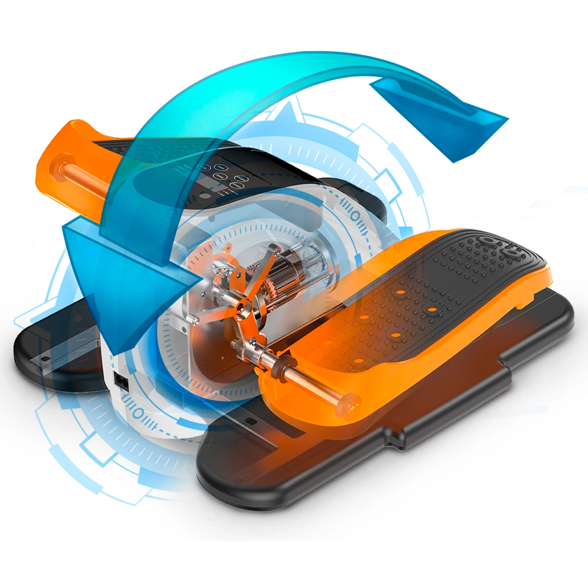 Mini Electric Elliptical Trainer Legs Elliptic Bidirectional Leg Exerciser 4 Functions 5 Speeds Gridinlux Control