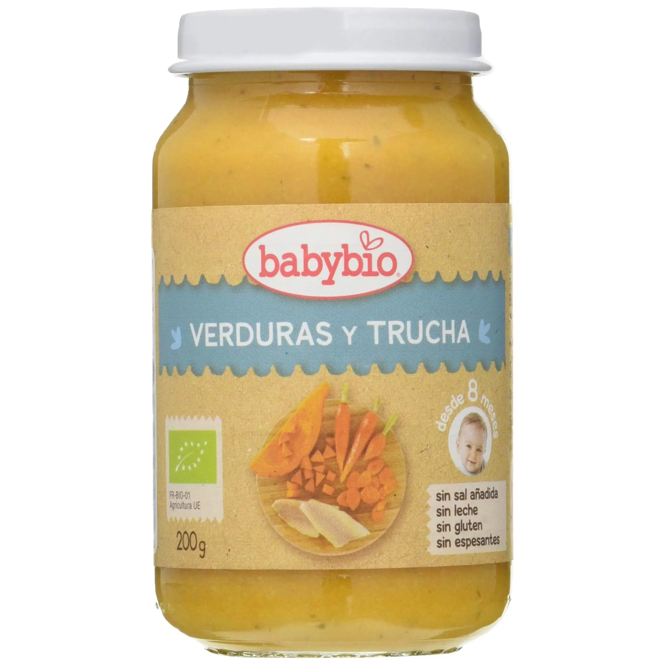 BabyBio Potito Verduras Trucha 200 Gr 200 Gramos - Linea Menu Tradicion - 300 G