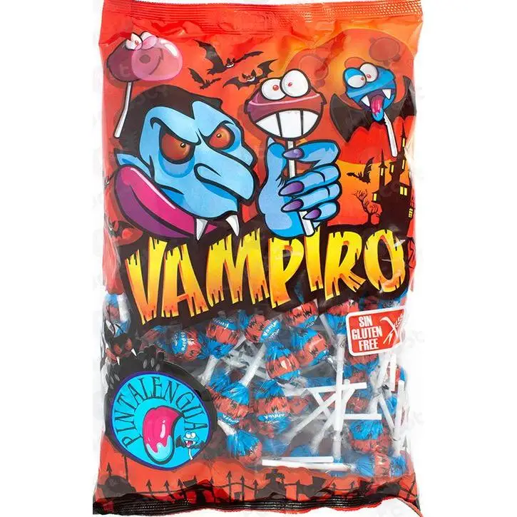 HALLOWEEN CHUPACHUPS PINTALENGUAS VAMPIRO MARCA JUAN LOPEZ - 150 UNIDADES