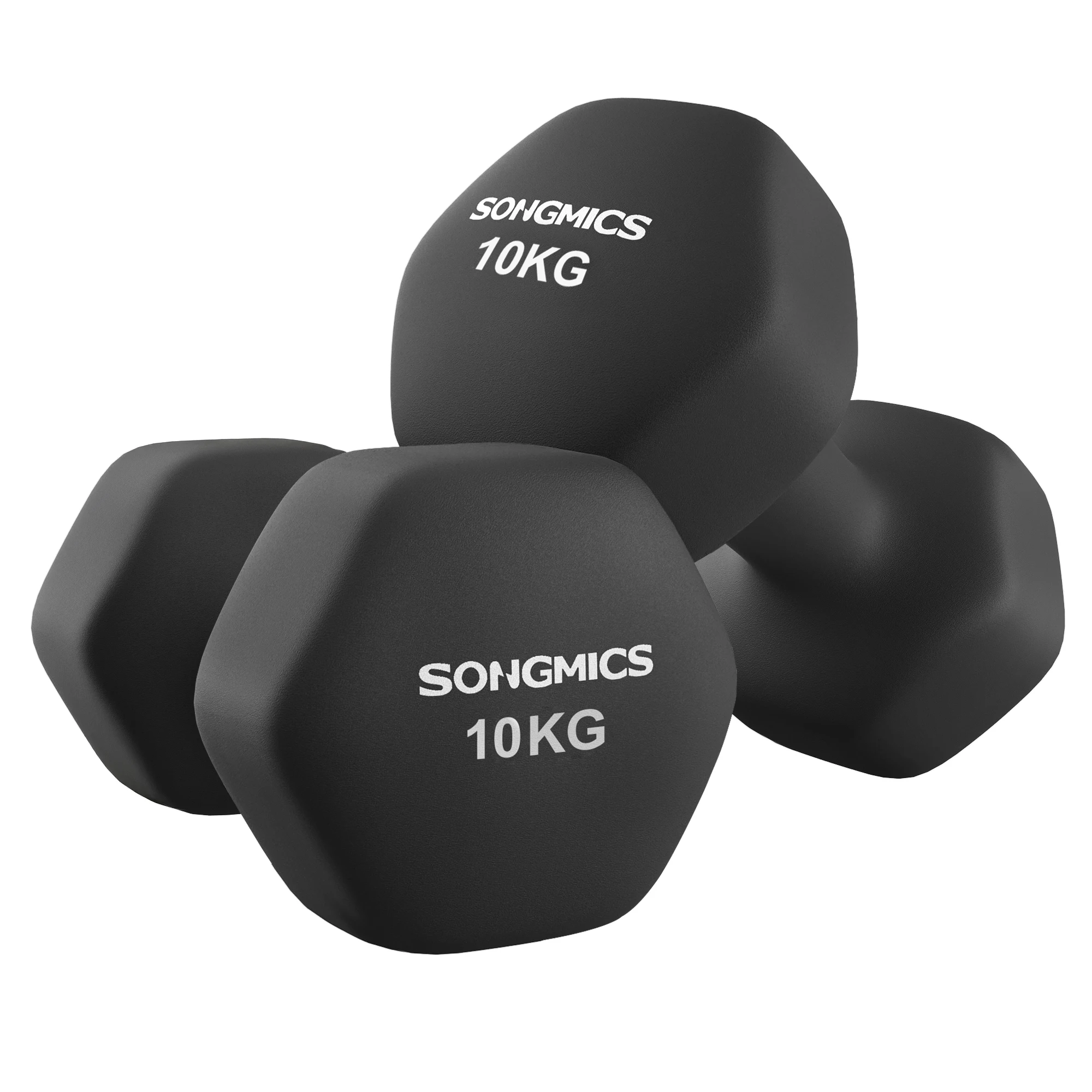 Songmics dumbbell set of 2, hex dumbbells with vinyl surface, for fitness, exercise, workout, for home gym