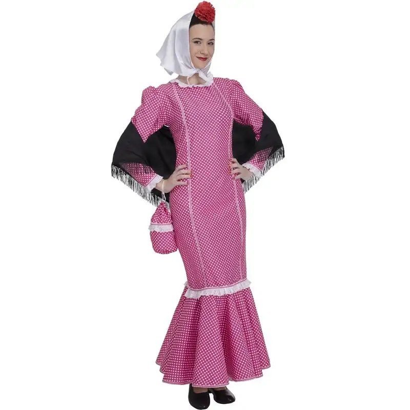 Disfraz de Chulapa rosa para mujer Kimokawai