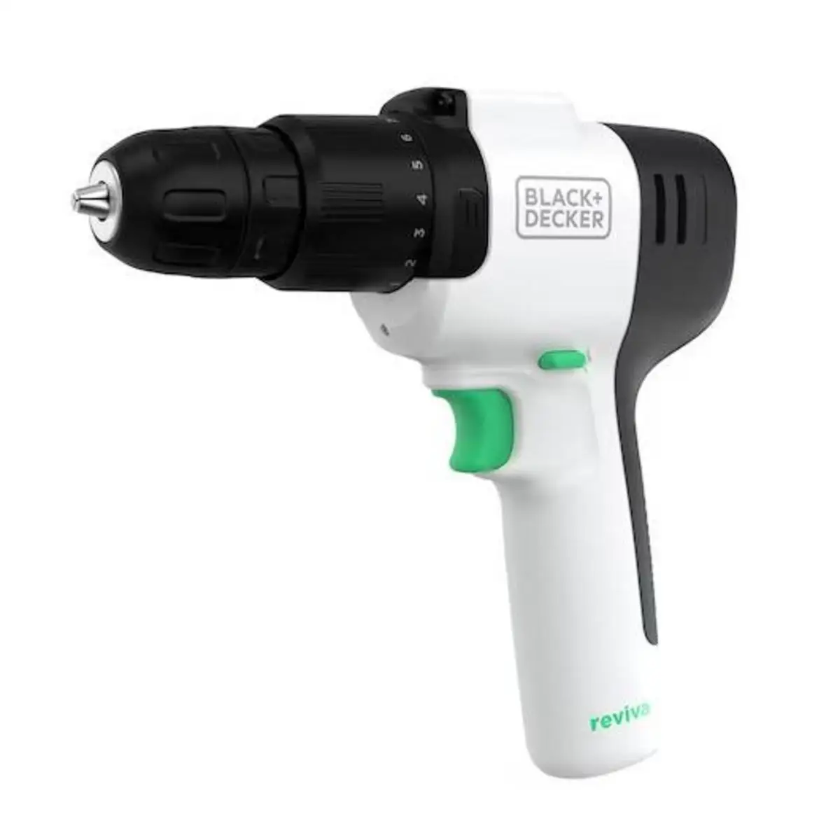 Black & Decker Taladro Percutor REVIVA 12V, REVHD12C-QW - 10mm, 10+1 Posiciones, 2 Velocidades,