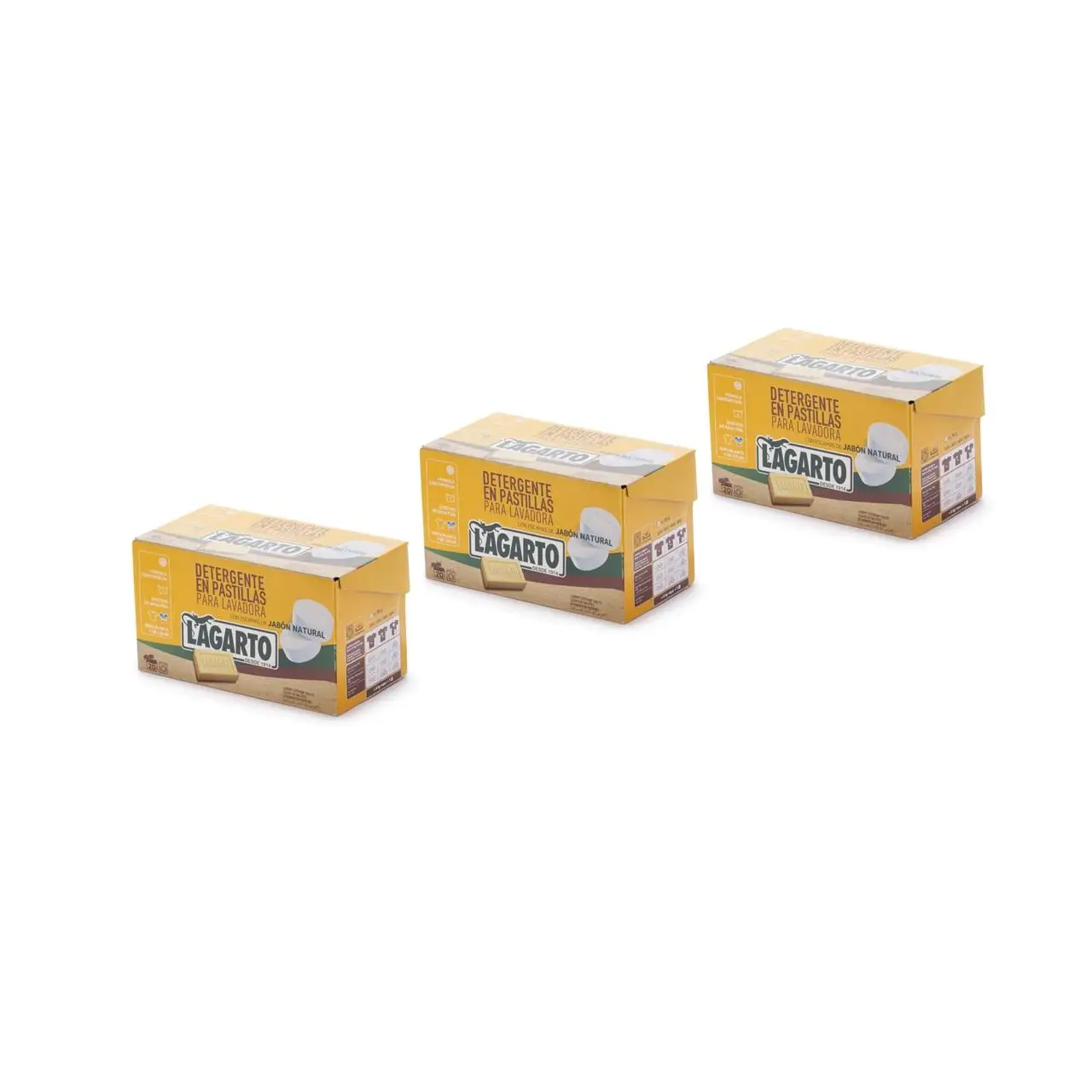 Lagarto Detergente Lavadora Concentrado en Pastillas con Escamas de Jabón Natural - 120 Pastillas