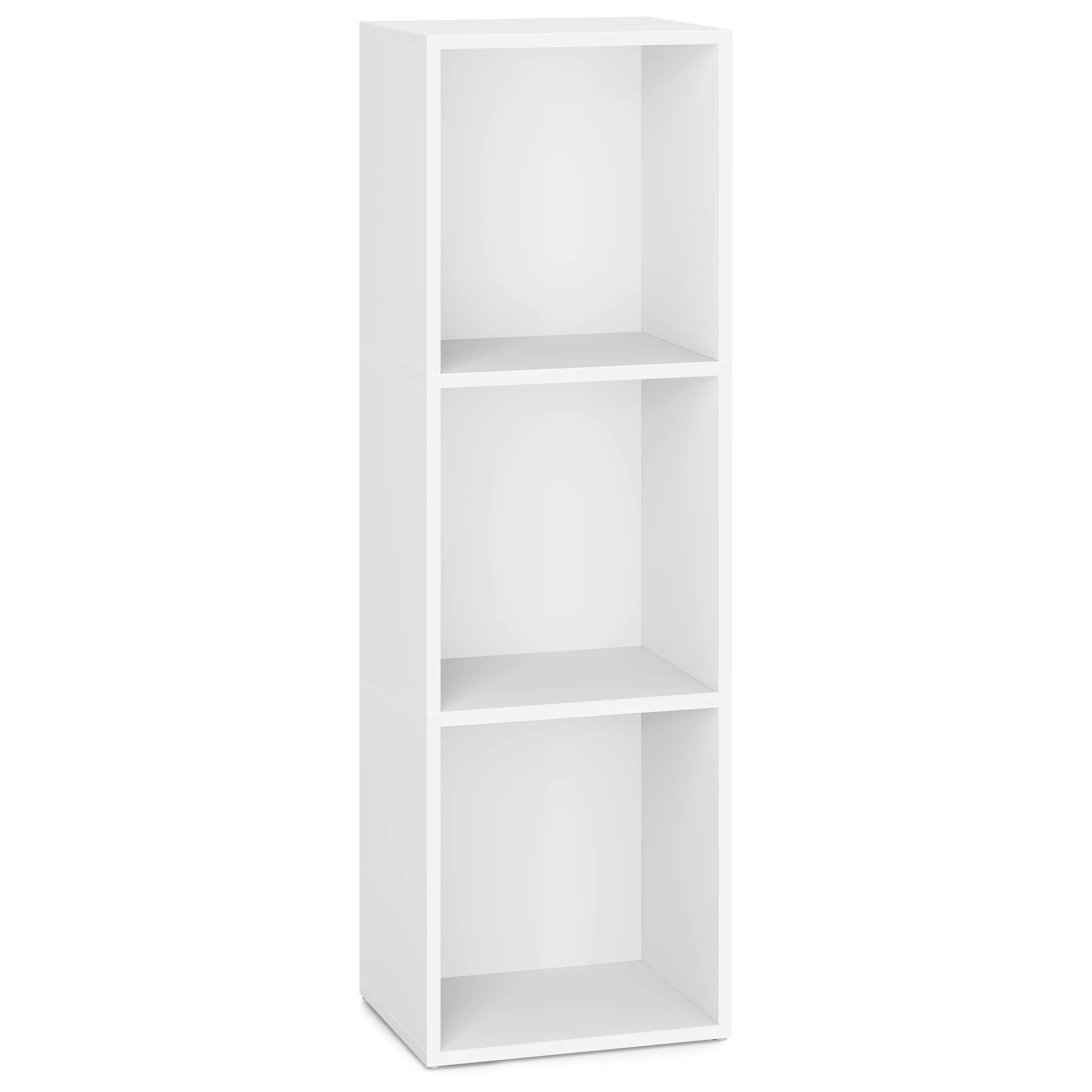 VASAGLE Librería, Estantería de 3 Niveles, Compartimentos Abiertos, 24 x 30 x 94,8 cm, para Sala de Estar, Estudio, Dormitorio, Blanco Nube