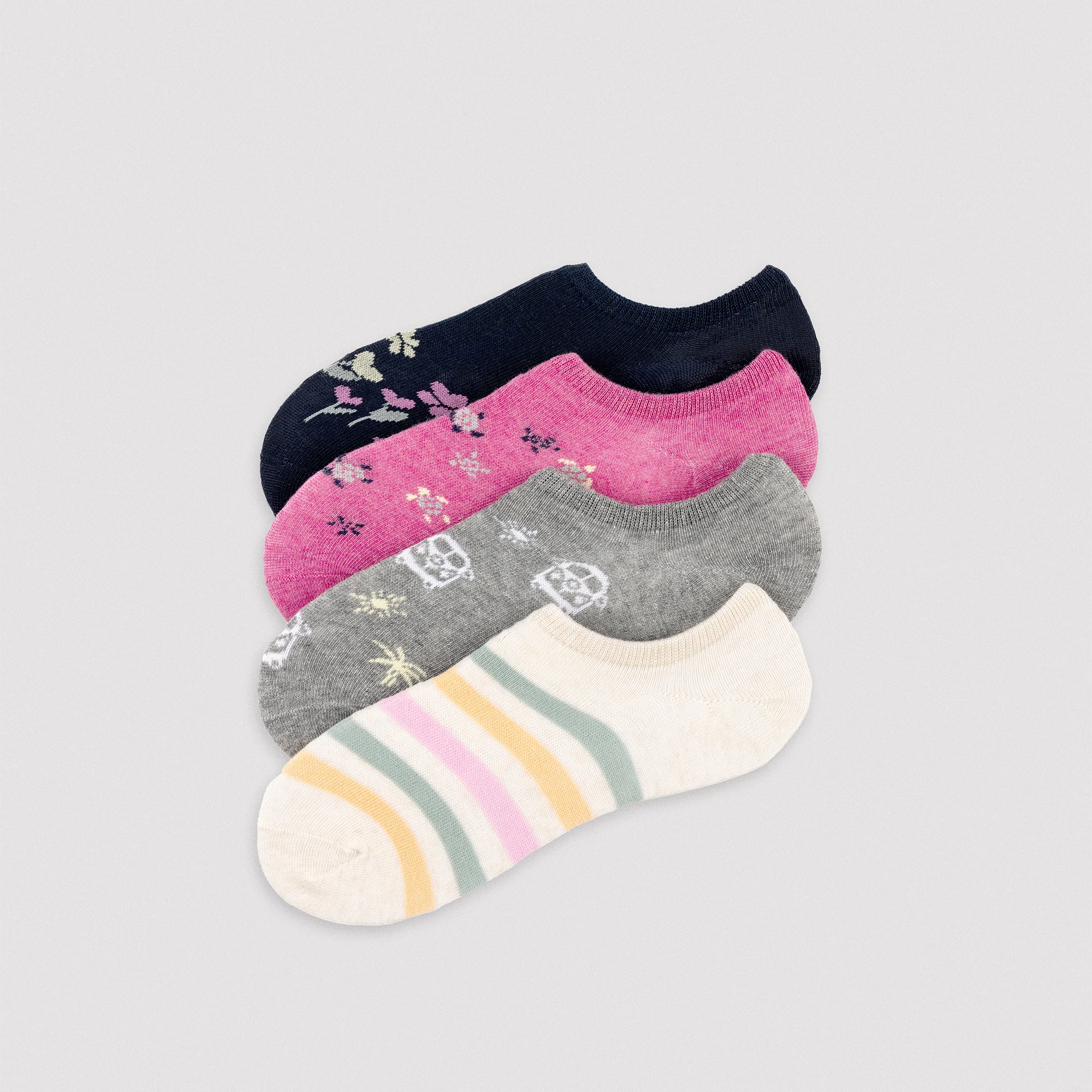 Ysabel Mora - Pack de 4 calcetines pinkies estampados colores