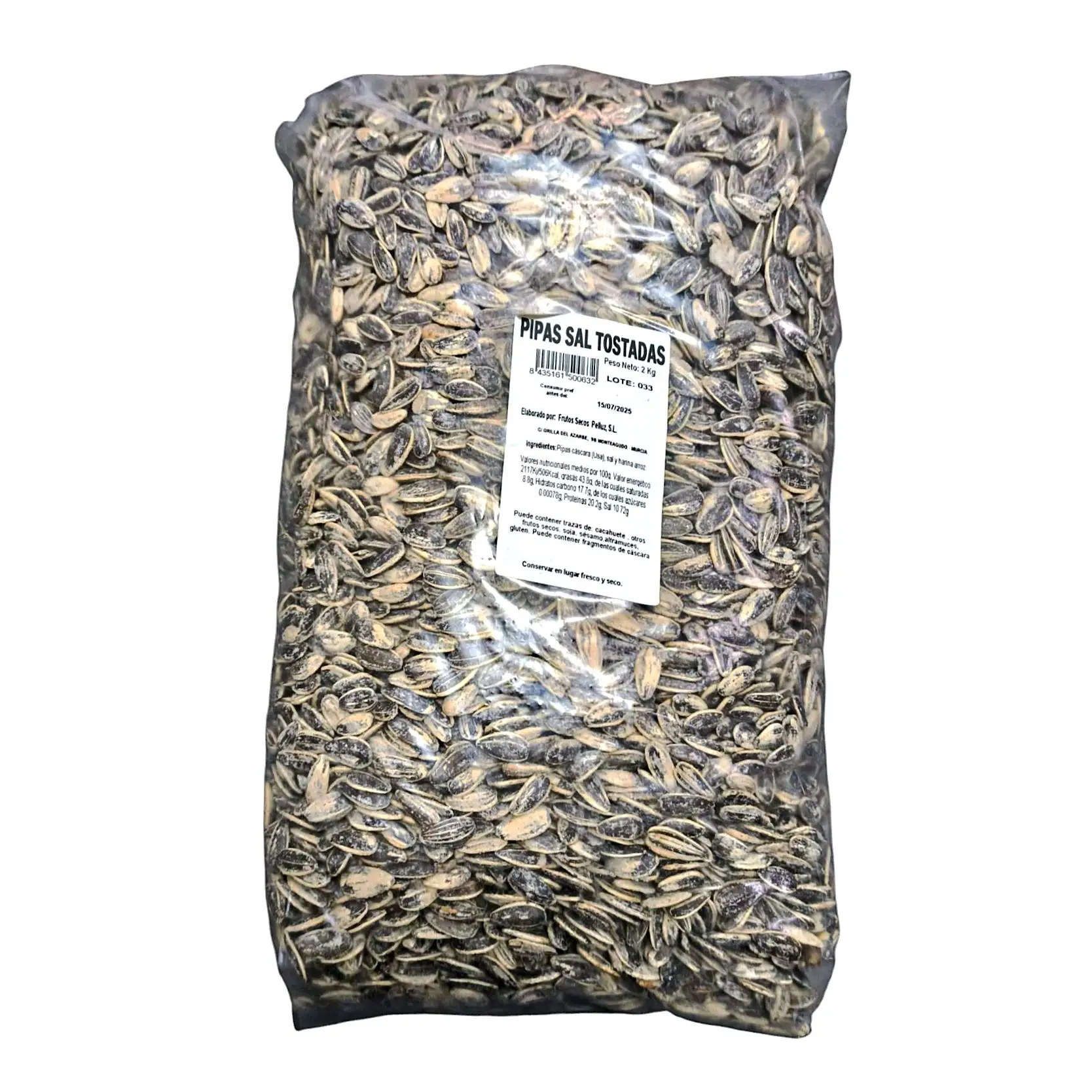 2 Kg Pipas de Girasol Tostadas con Sal - pelluz