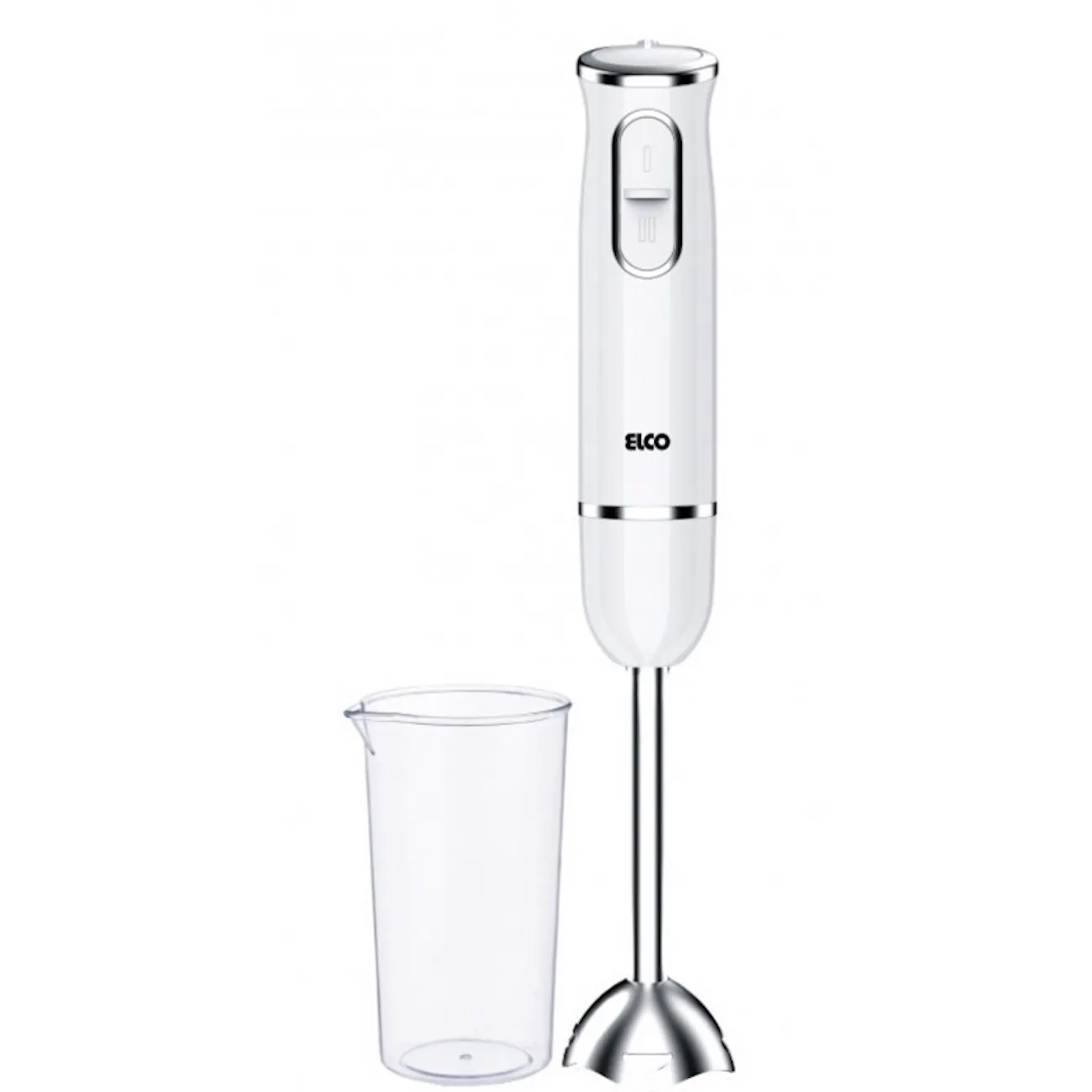 Batidora de Mano ELCO PB-3806, con Vaso Medidor, 800W, Color Blanco