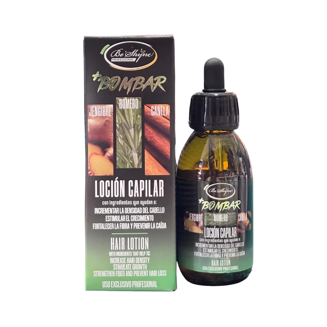 CasaSofia- Be Shyne +BOMBAR Tónico Capilar para el Crecimiento del Cabello, Fortalece la Fibra, Reduce la Caída, con Extractos de Bambú, Romero, Canela y Jengibre – CasaSofia