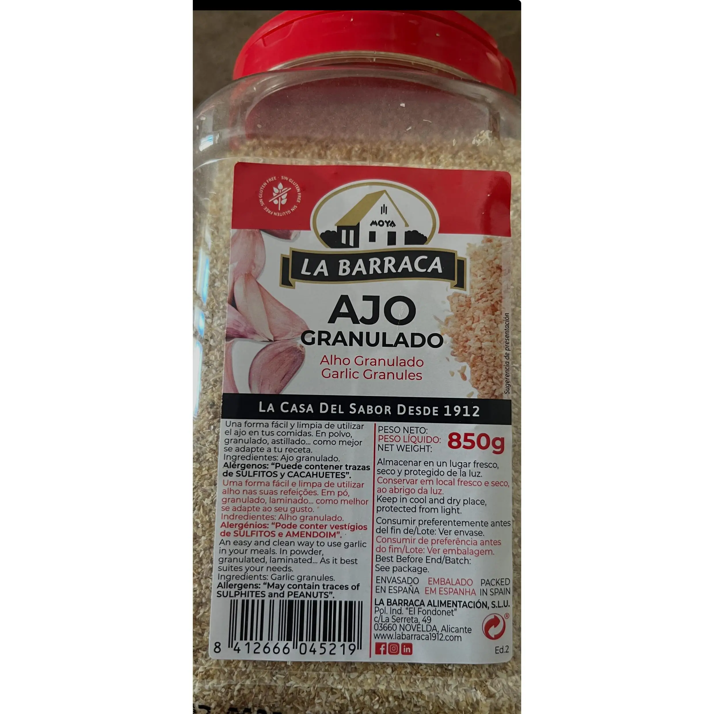 La Barraca - Ajo granulado 850 gramos