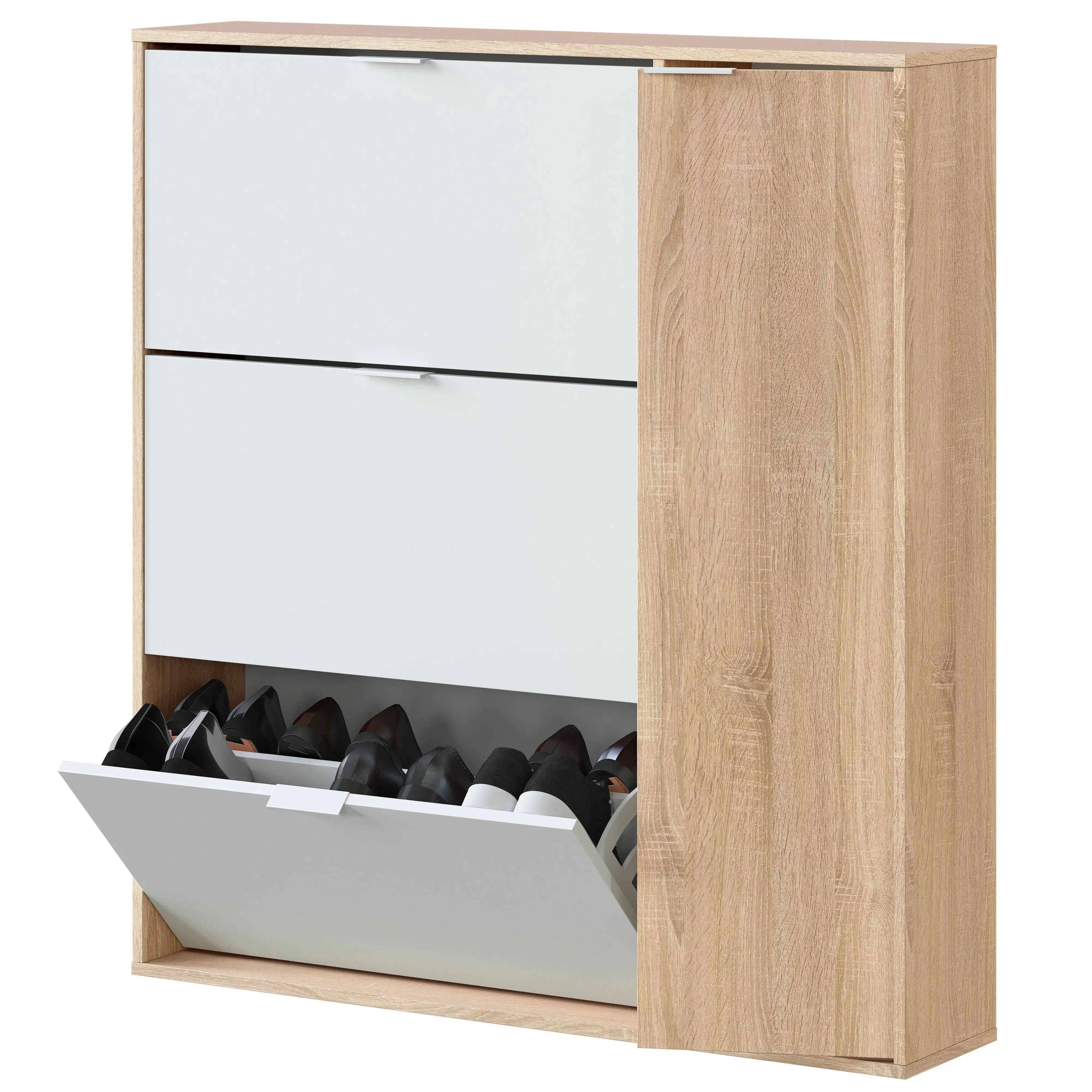 Miroytengo Zapatero Pasillo Class Color Blanco Roble 115x106x22 cm