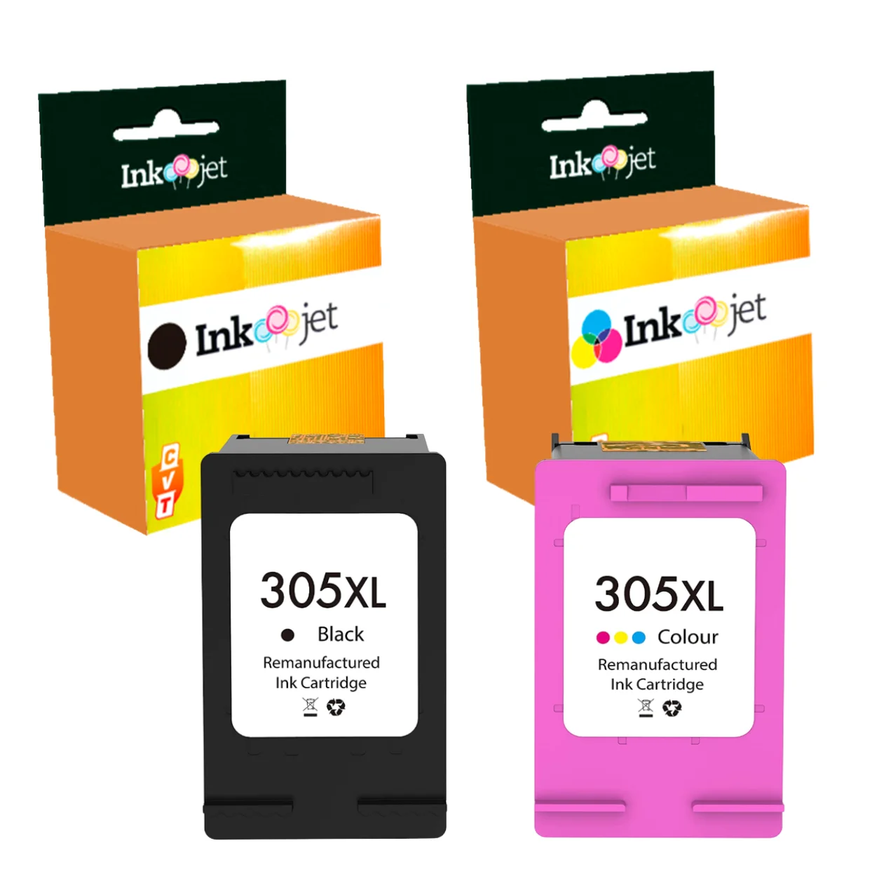 Pack Compatible HP 305XL Black + Tricolor Ink Cartridges | High Quality