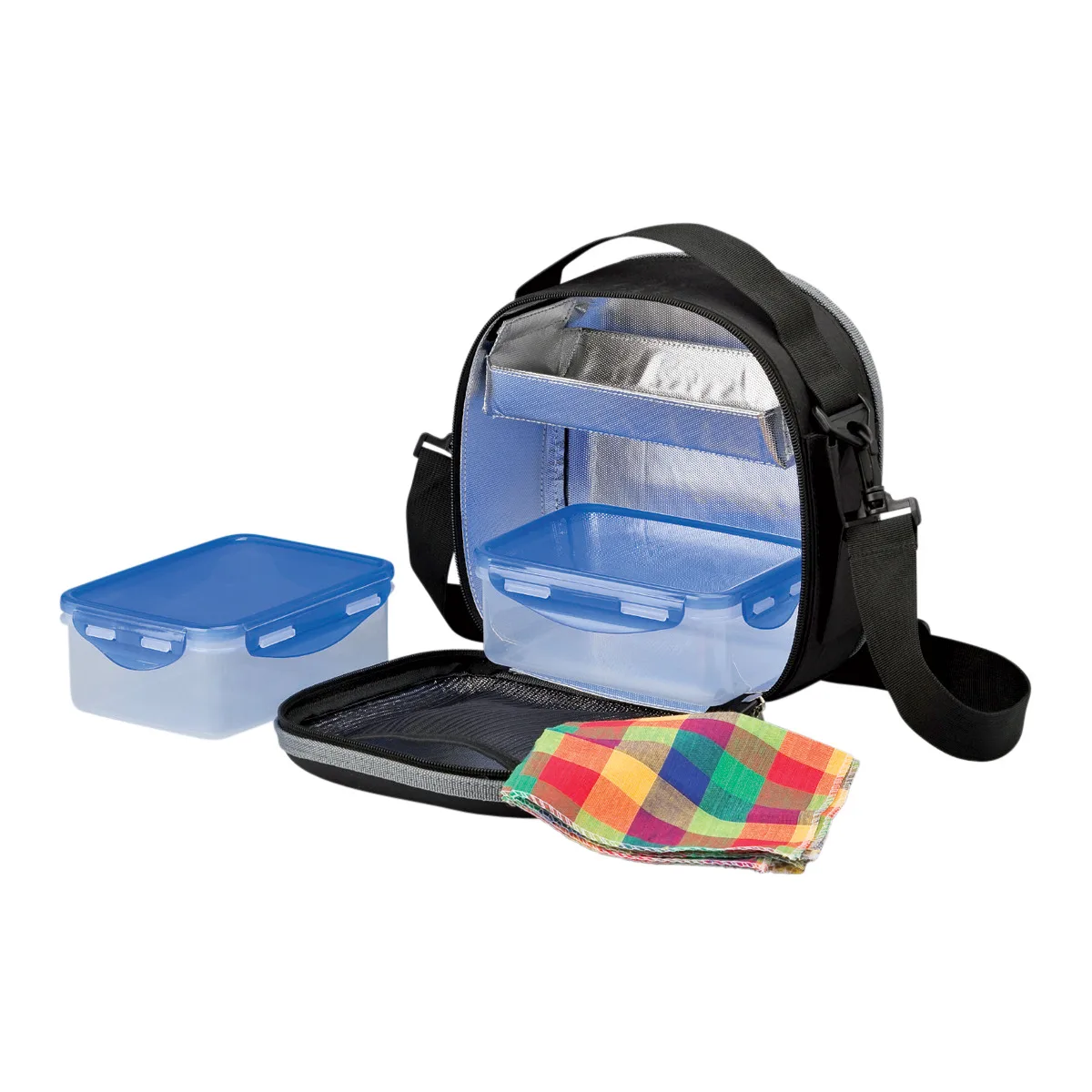 Bolsa Térmica Porta Alimentos Rígida con 2 Recipientes Herméticos | Ideal para Comida de Trabajo y Picnic | LifeStyle | POPPY&MARTI
