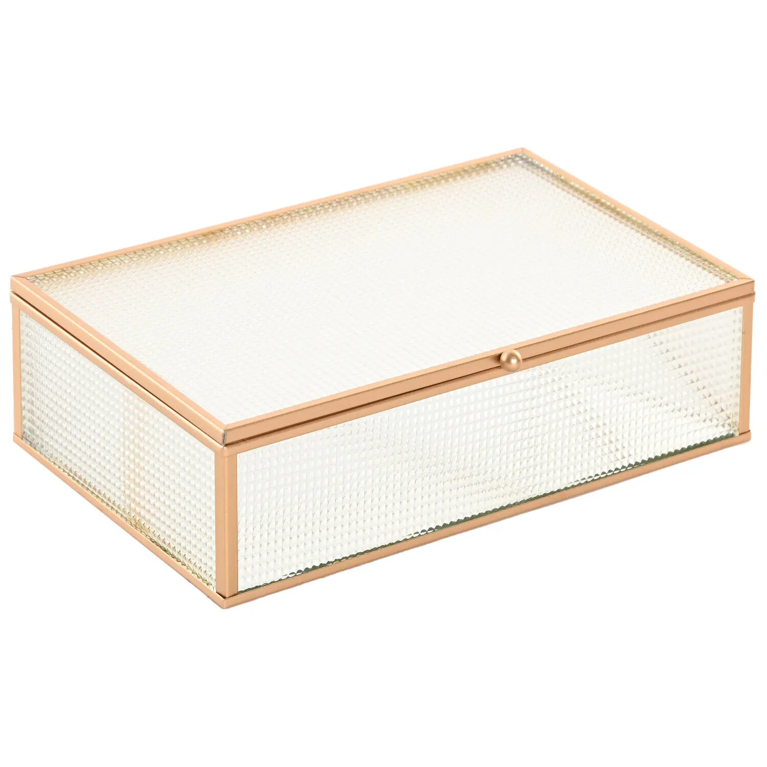 Joyero cristal metal 24x15x6,5 dorado El mejor complemeto para tu hogar.