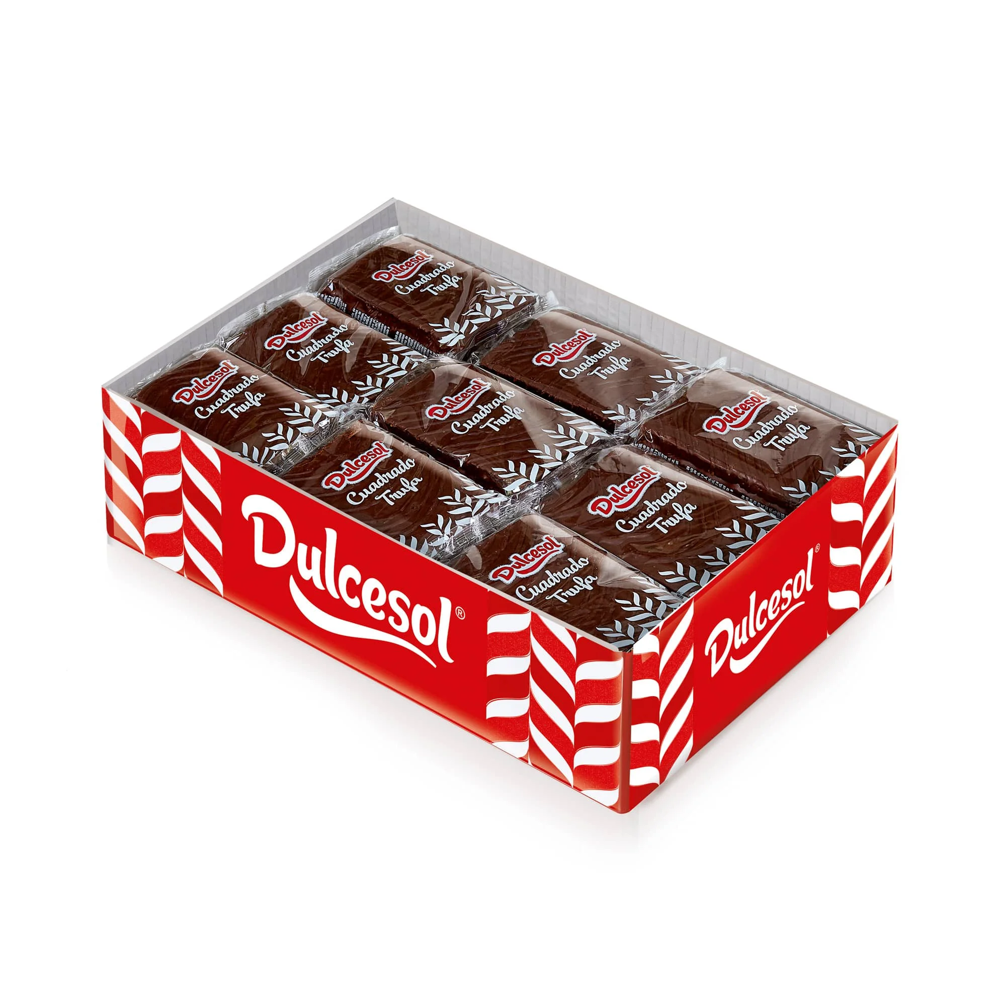 Dulcesol bizcochos envueltos individualmente - Cuadrado Moka, Trufa o Decorado, Cuadraditos Chocolate - Superficie crujiente bañada en cacao, tierno bizcocho elaborado con huevos frescos y relleno sabor moka, trufa o nata