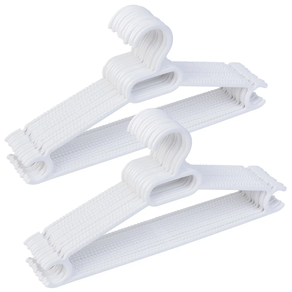 Wonderlust Deco - Percha multiusos extra de plastico blanca pack 24 uds 37x0,50x18h cm Blanco 37x0,50x18h cm