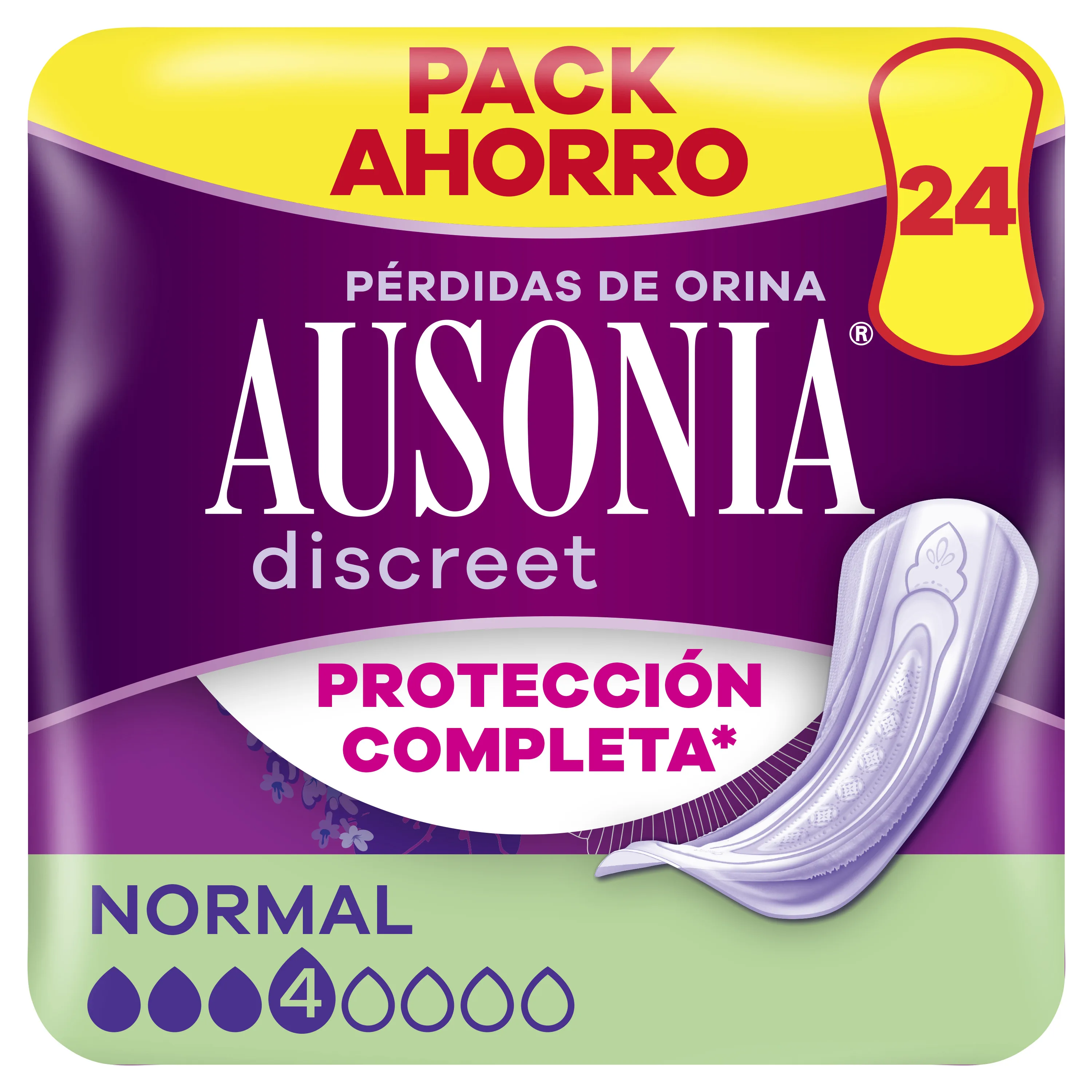 Ausonia discreet pads for urine loss for normal women, 24 units full protection*. Incredible discretion #1