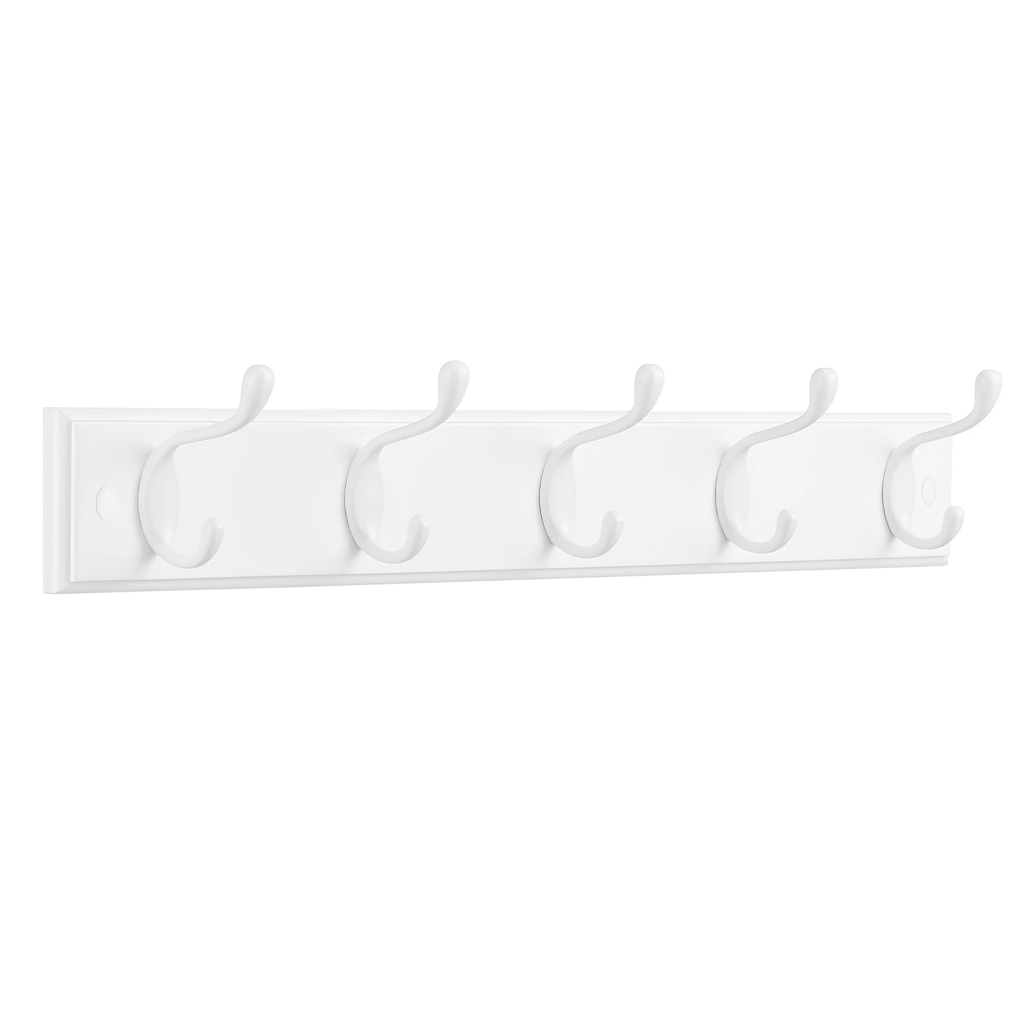 SONGMICS Perchero de Pared, 5 Ganchos Dobles de Metal, para Abrigos, Bolsos, Llaves, en la Entrada, Dormitorio, Salón, Premontado, Blanco Nube