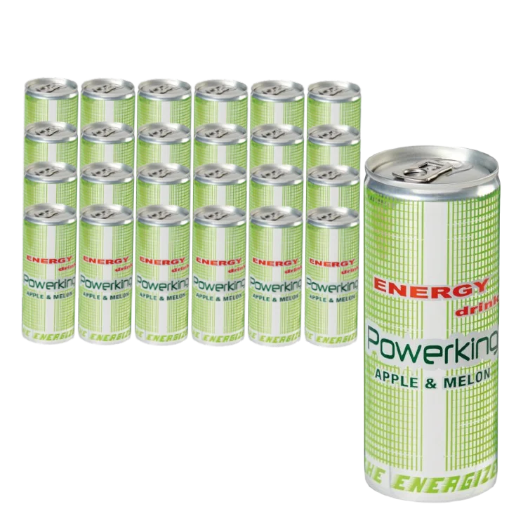 PACK de 24 - Bebida Energética POWERKING APPLE AND MELON 24 latas x 250ml