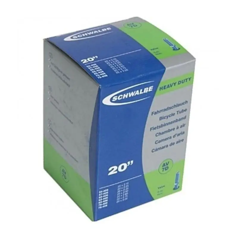 Schwalbe - Cámara para bicicleta downhill SCHWALBE Camara 20x2.10-3.00 DOWNHILL Scharder 40, válvula estándar de 40 mm, extremadamente robusta y resistente al arrancamiento con pie de goma reforzado